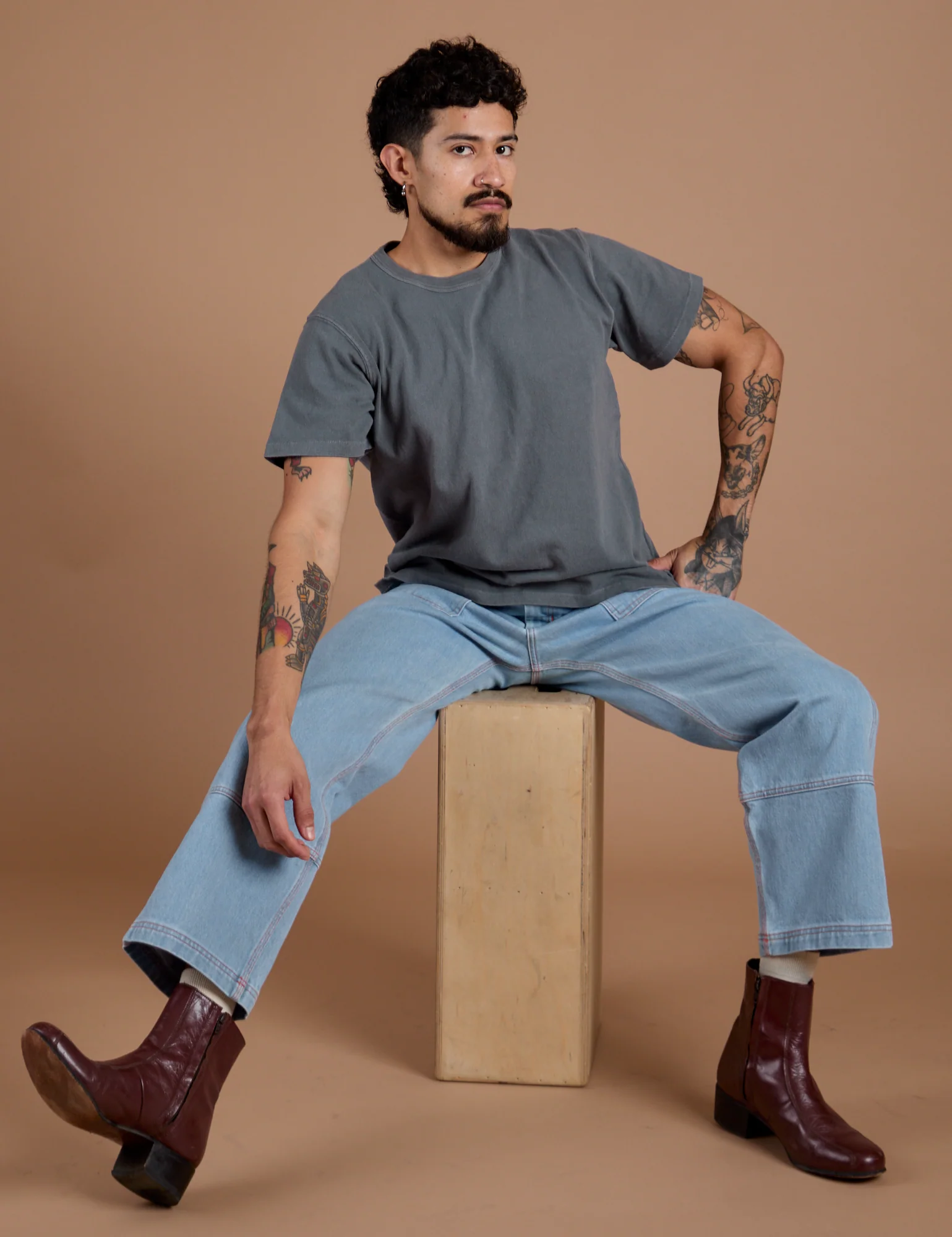 Burly Tee - Washed Grey - Image 10