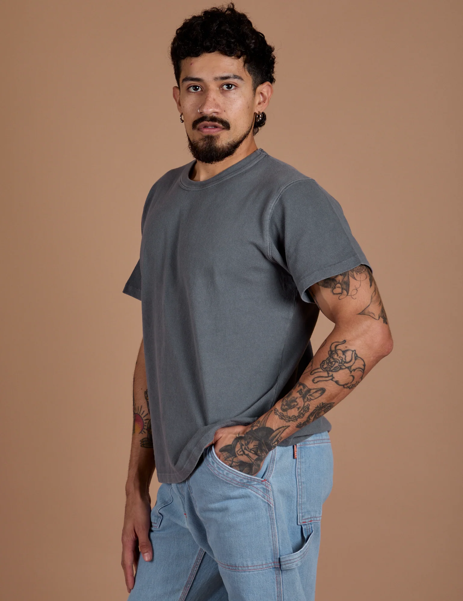 Burly Tee - Washed Grey - Image 3