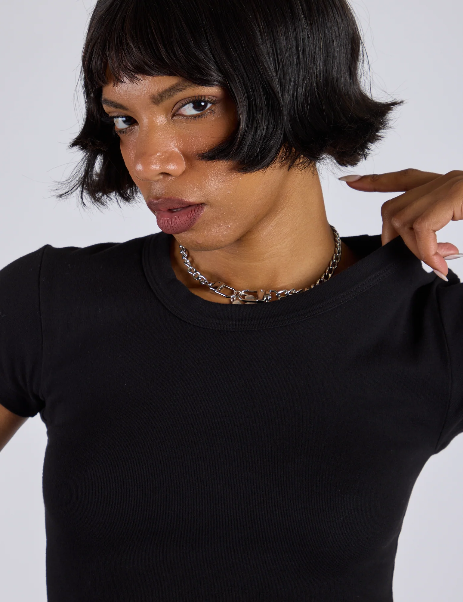 Cropped Baby Tee - Basic Black - Image 4