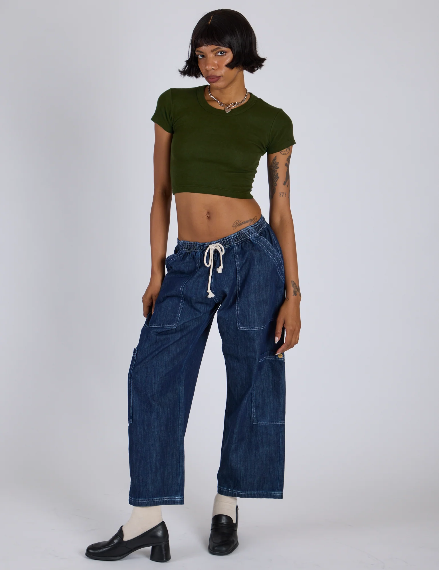 Cropped Baby Tee - Evergreen - Image 11