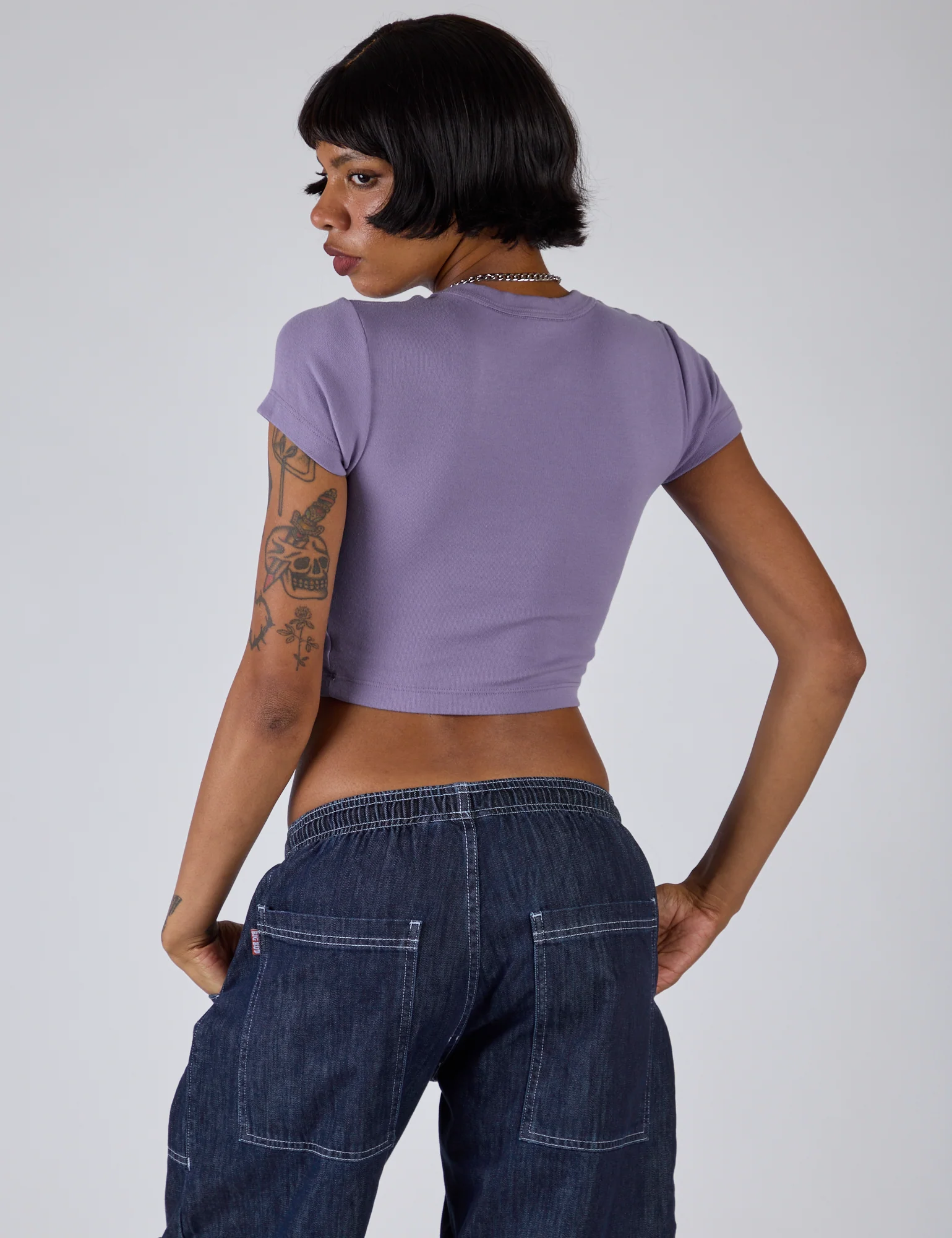 Cropped Baby Tee - Faded Grape - Image 7