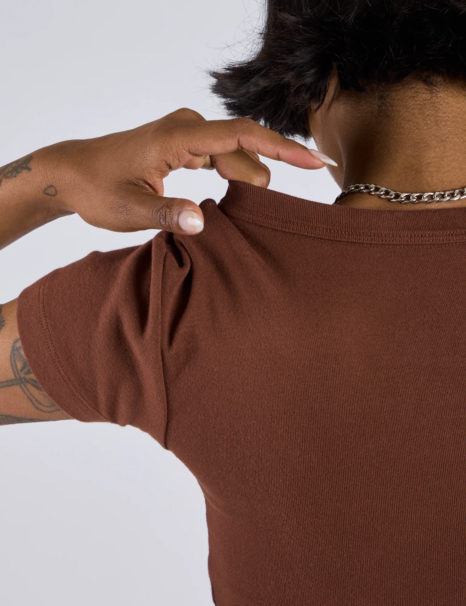 Cropped Baby Tee - Fudgesicle Brown - Image 13