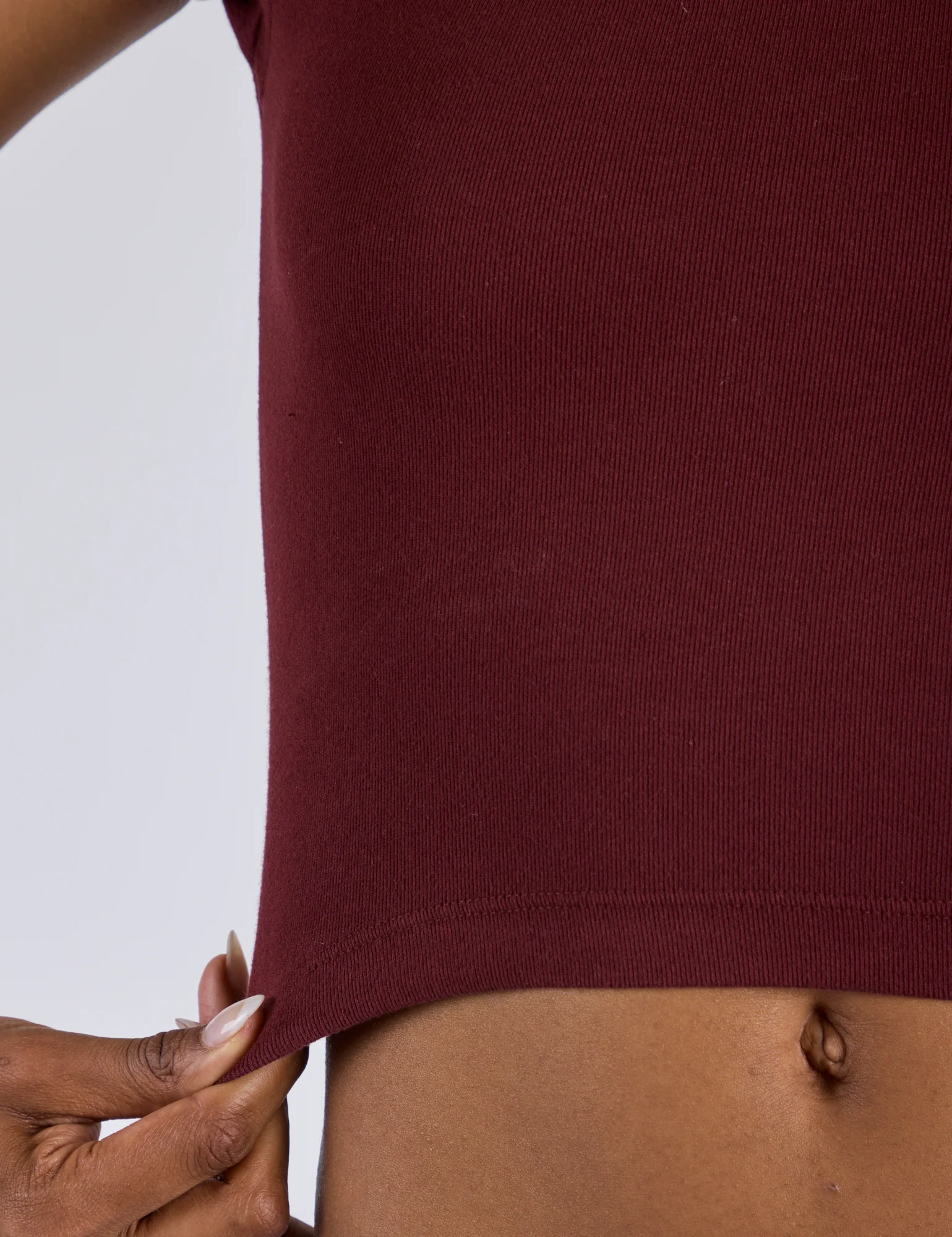 Cropped Baby Tee - Red Wine - Image 4