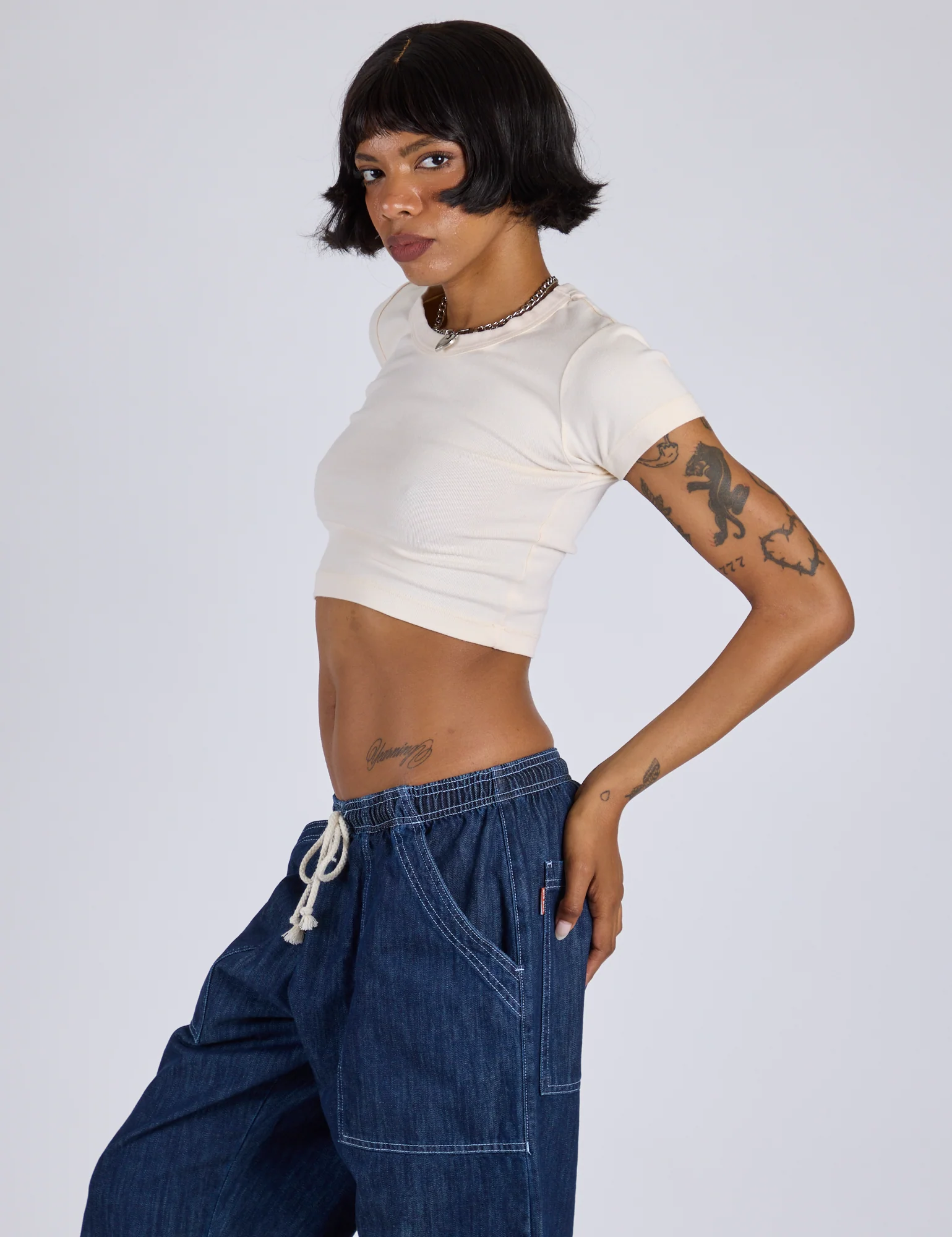 Cropped Baby Tee - Vintage Off-White - Image 6