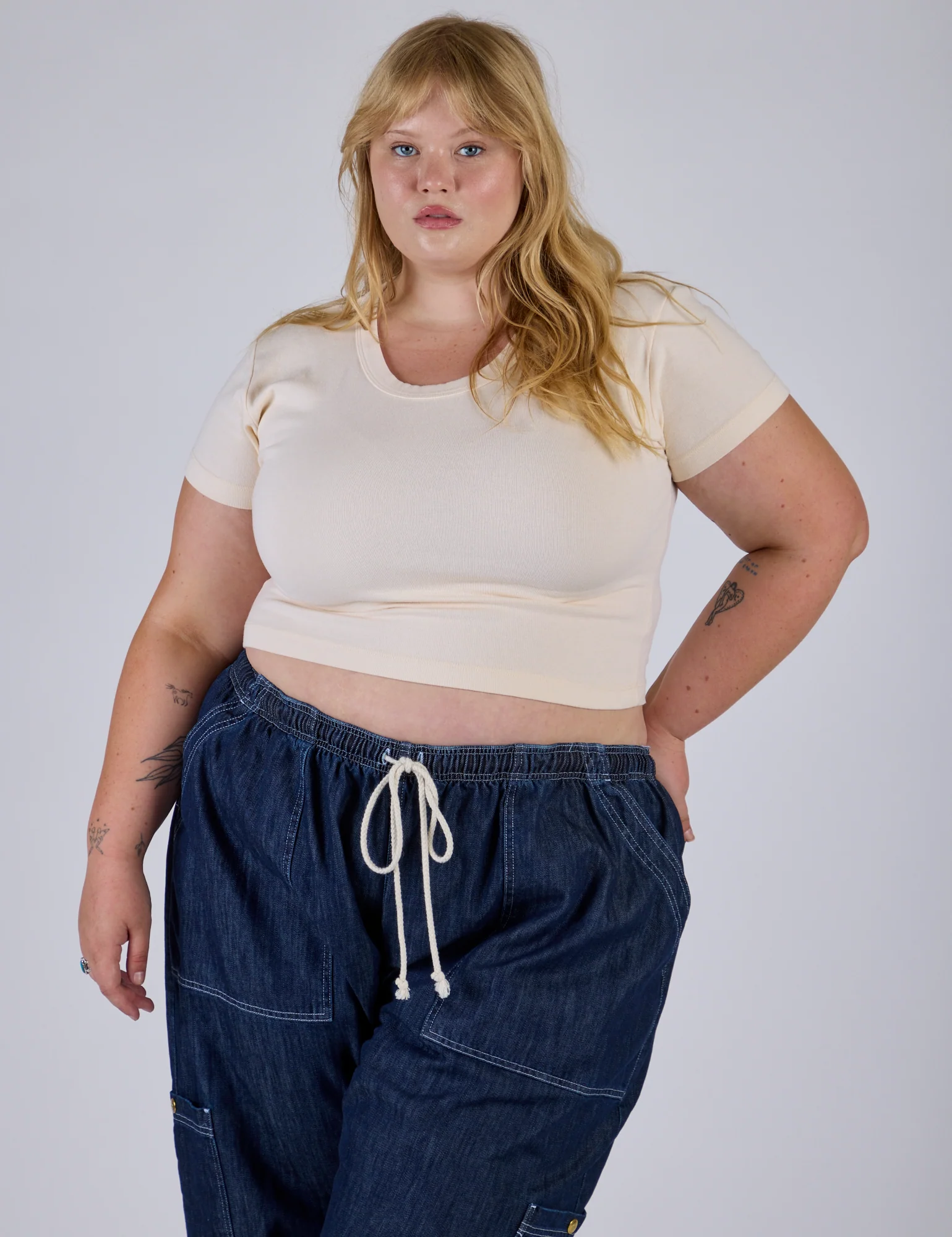 Cropped Baby Tee - Vintage Off-White - Image 9