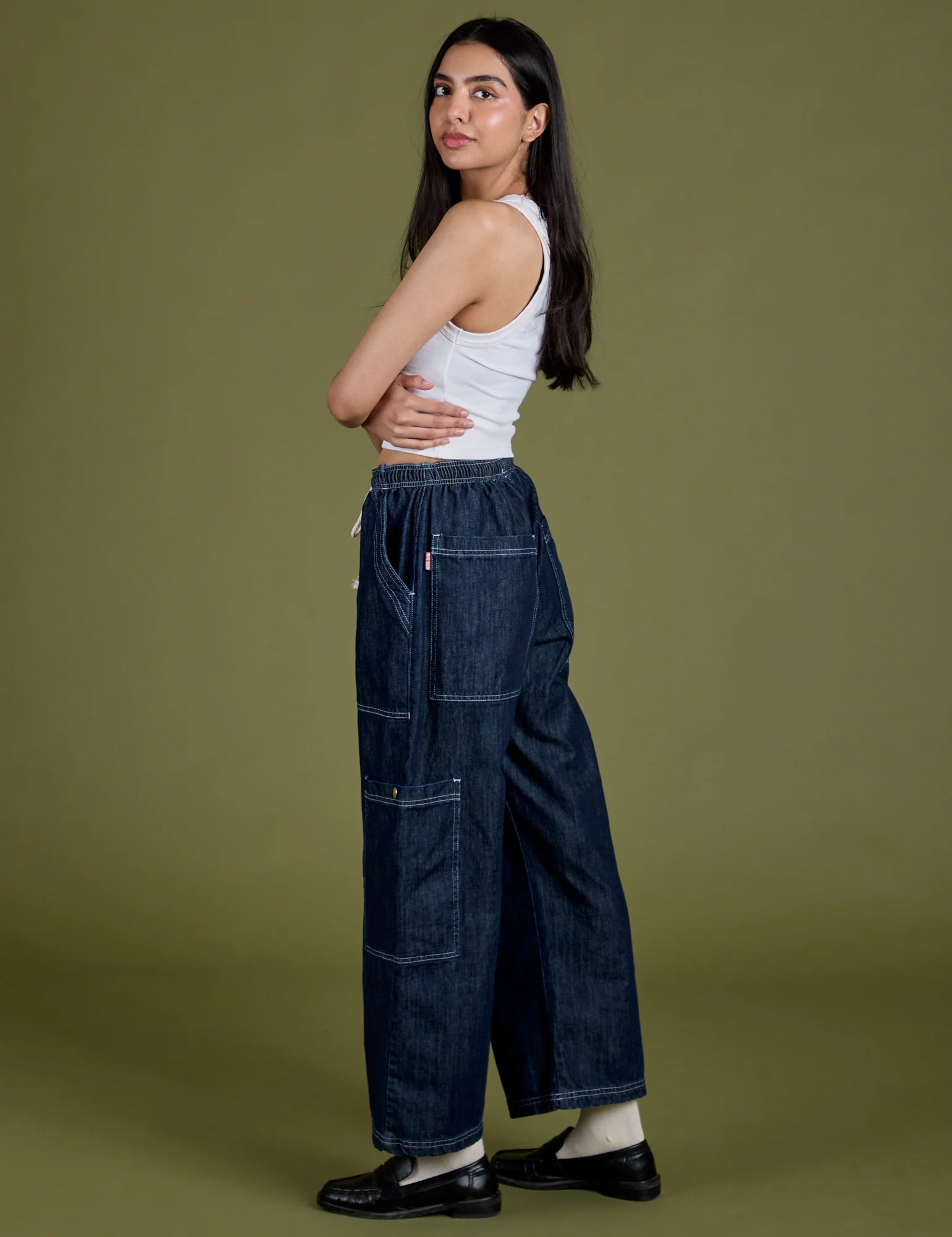 Denim Drop Pocket Pants - Dark Wash - Image 26
