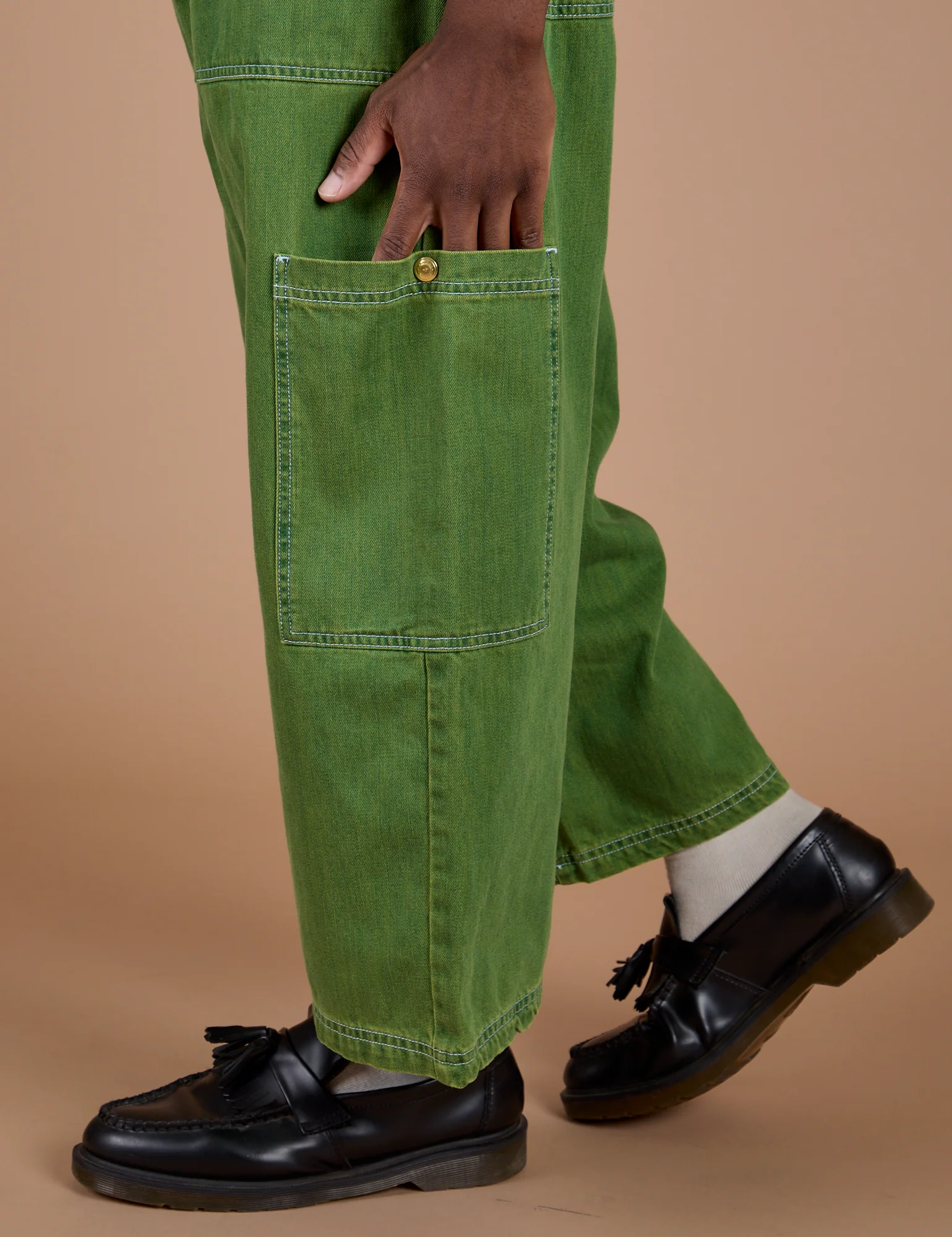 Denim Drop Pocket Pants - Green Overdye - Image 13