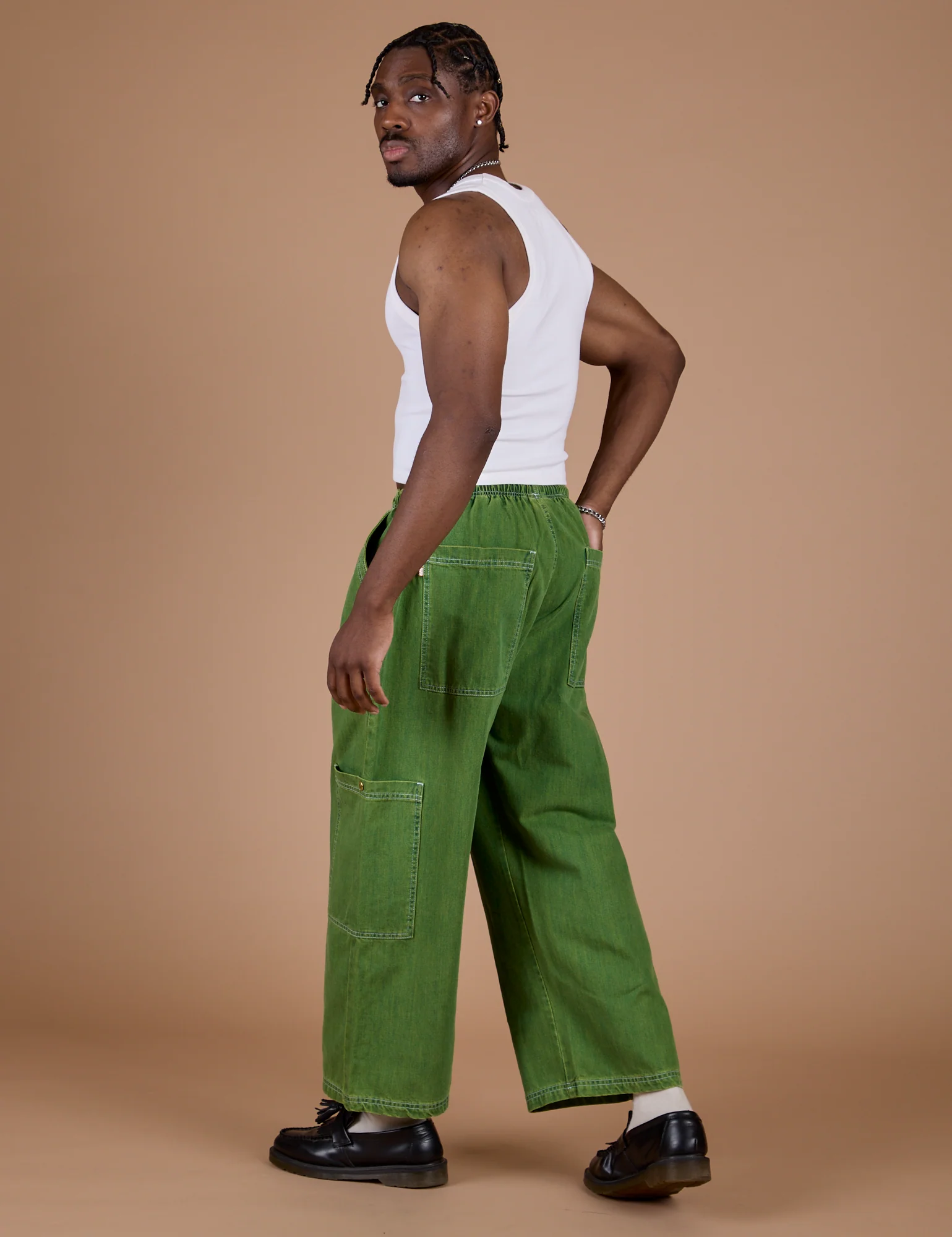 Denim Drop Pocket Pants - Green Overdye - Image 14
