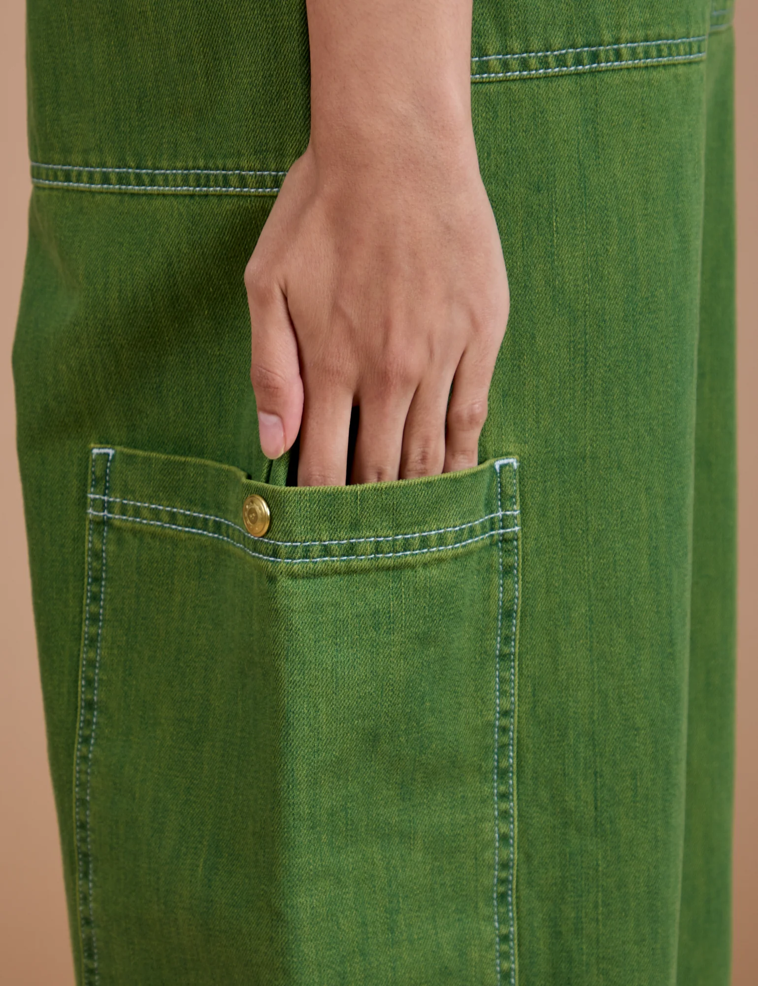 Denim Drop Pocket Pants - Green Overdye - Image 5