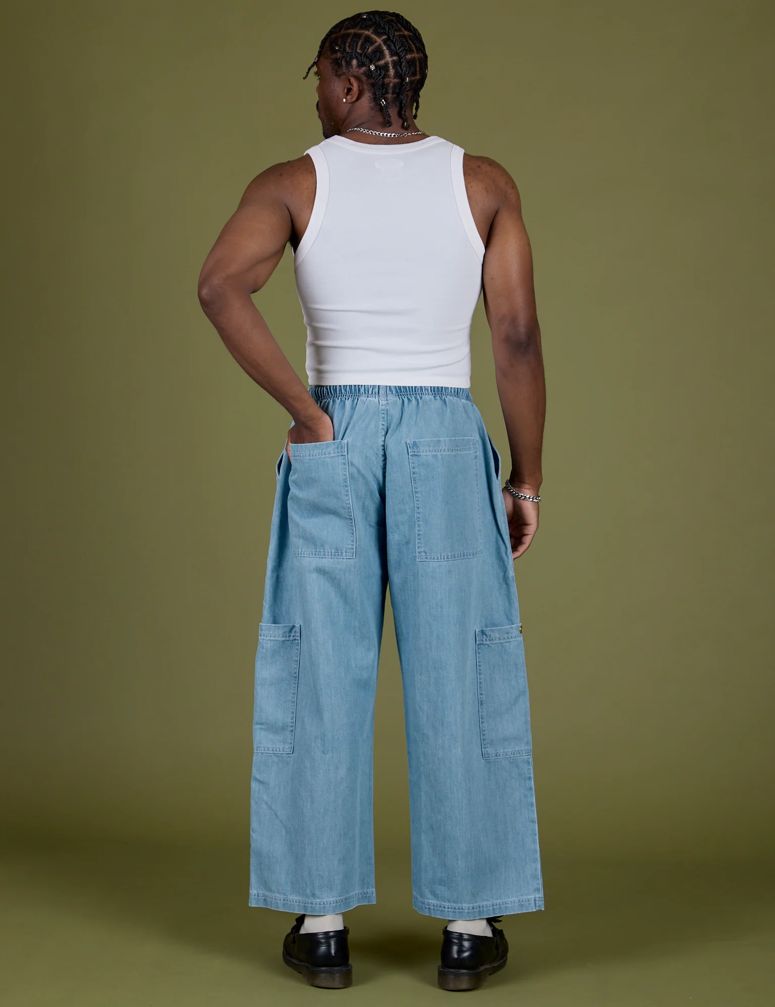 Denim Drop Pocket Pants - Light Wash - Image 13