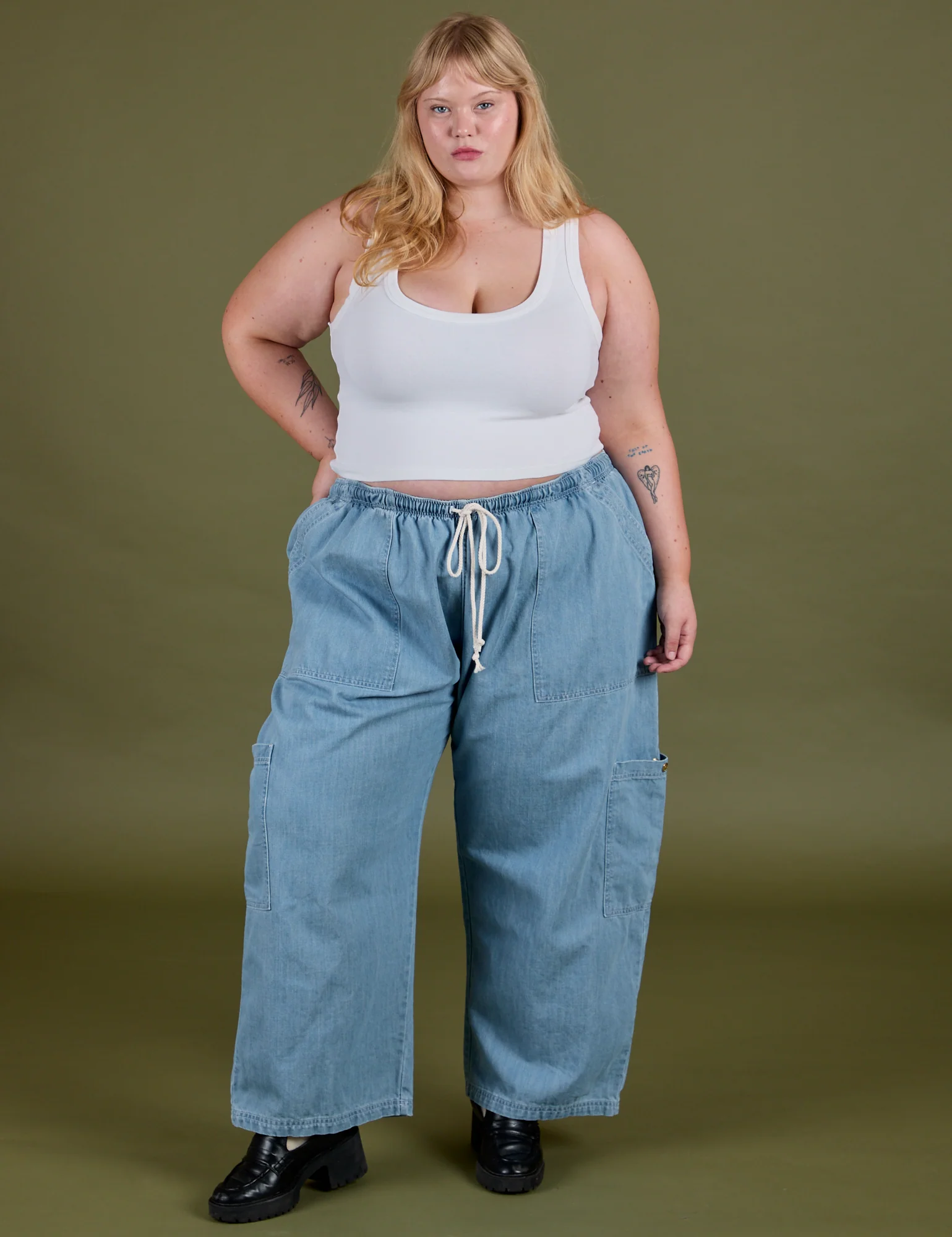 Denim Drop Pocket Pants - Light Wash - Image 15