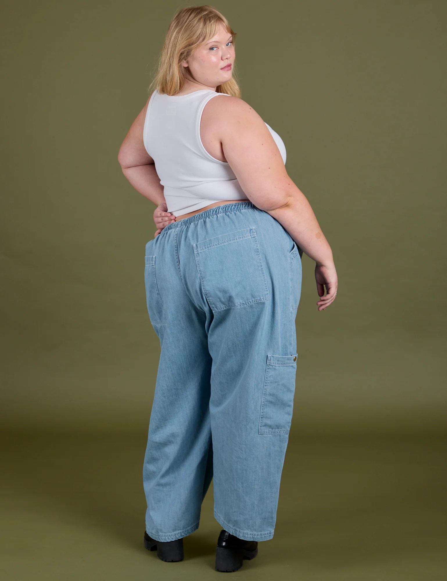 Denim Drop Pocket Pants - Light Wash - Image 18