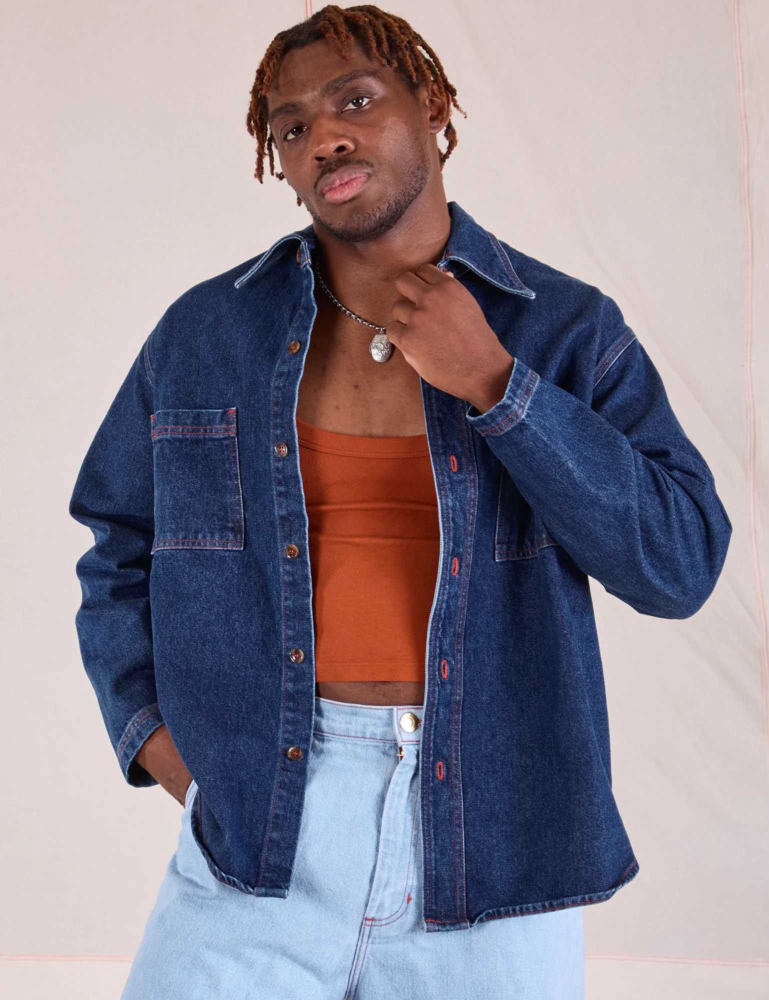 Denim Overshirt - Dark Wash - Image 26