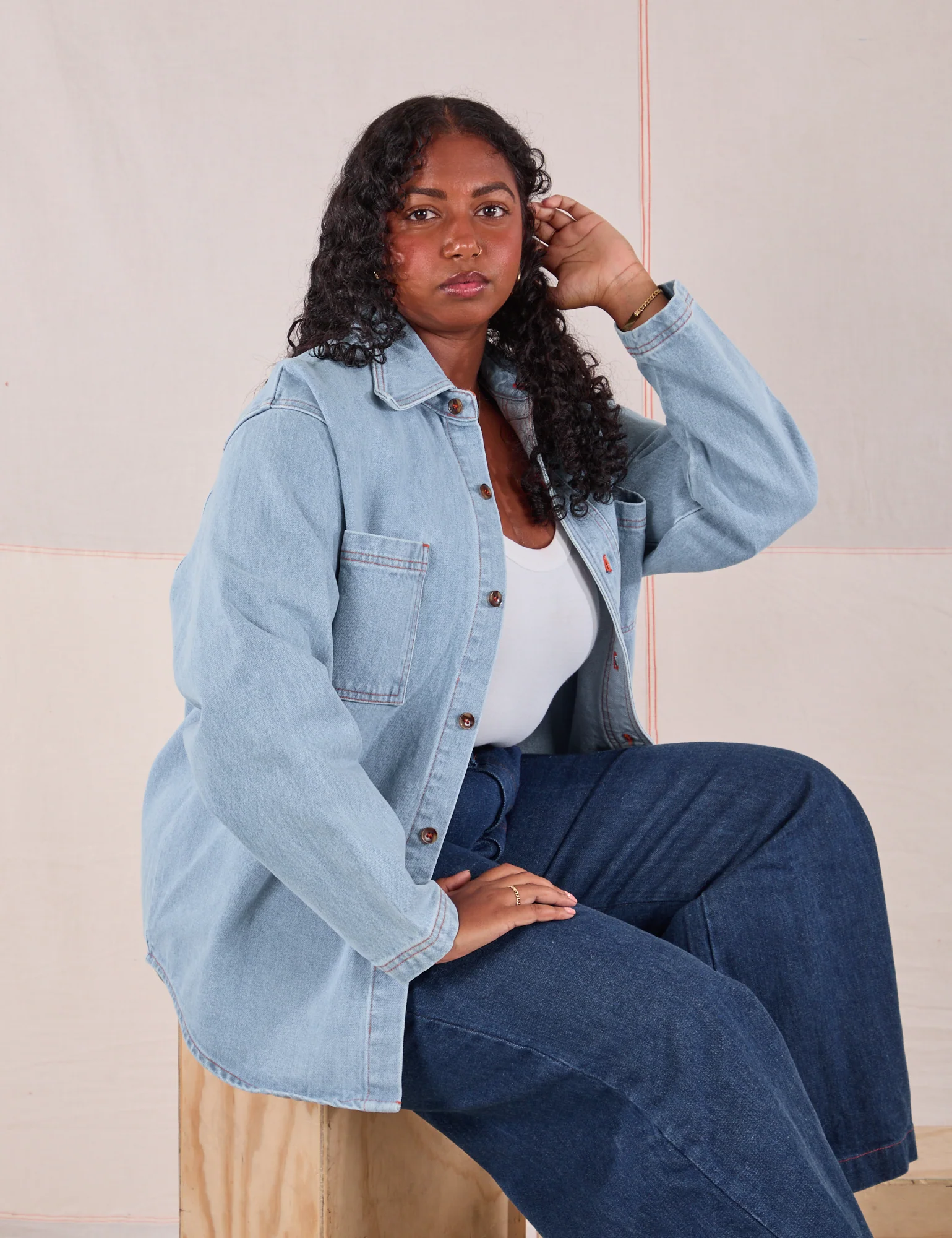 Denim Overshirt - Light Wash - Image 25