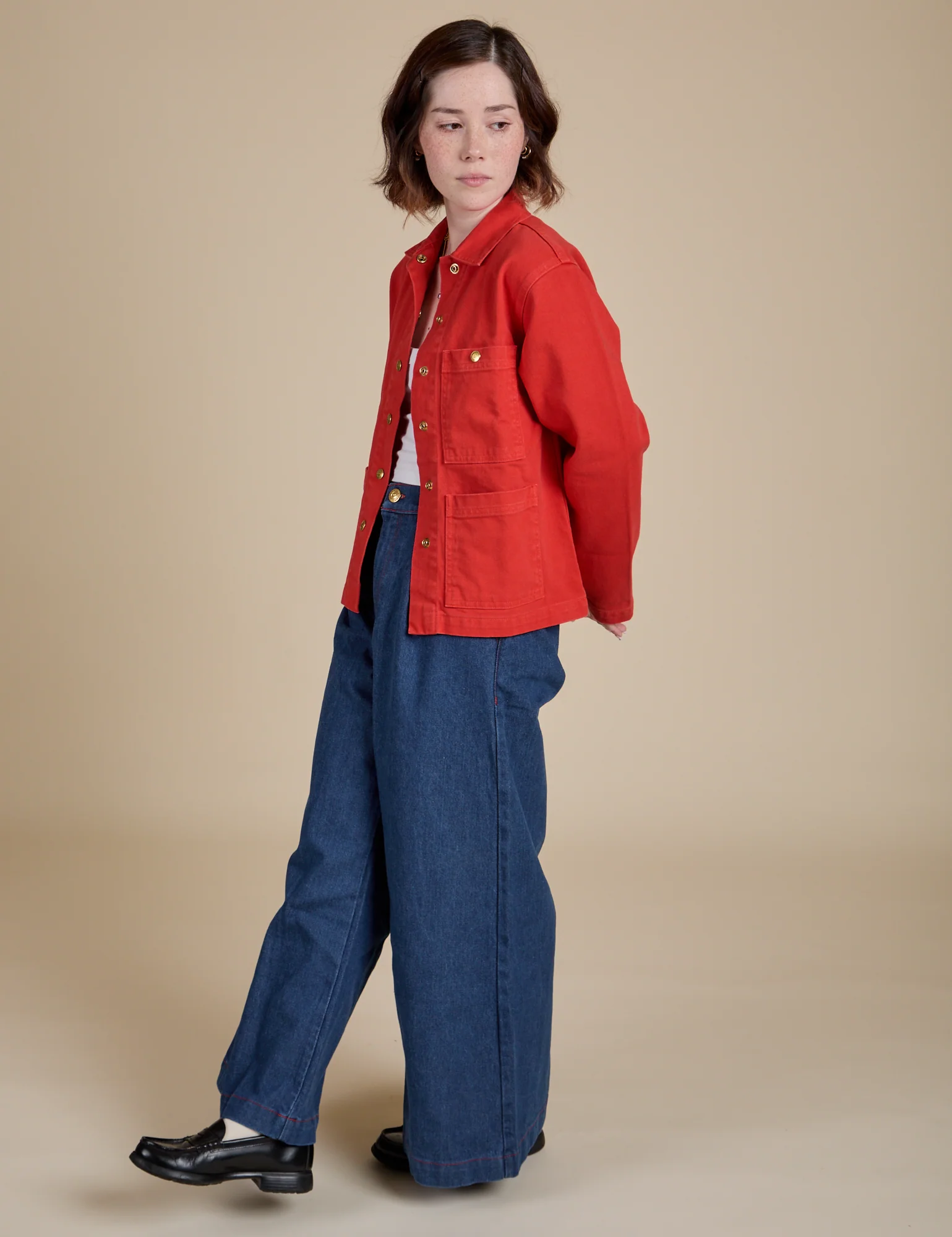Denim Work Jacket - Mustang Red - Image 23