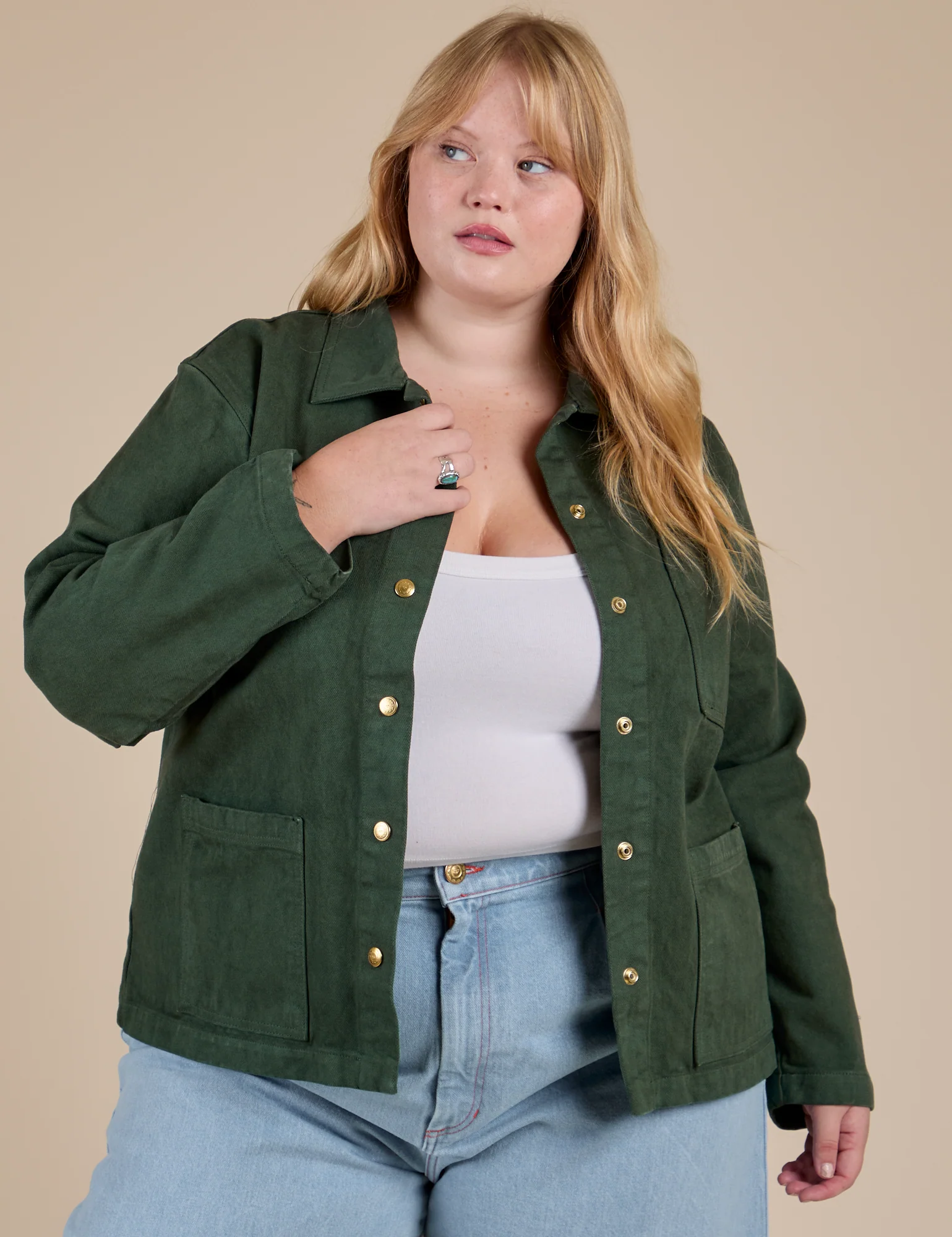 Denim Work Jacket - Swamp Green *FINAL SALE* - Image 9