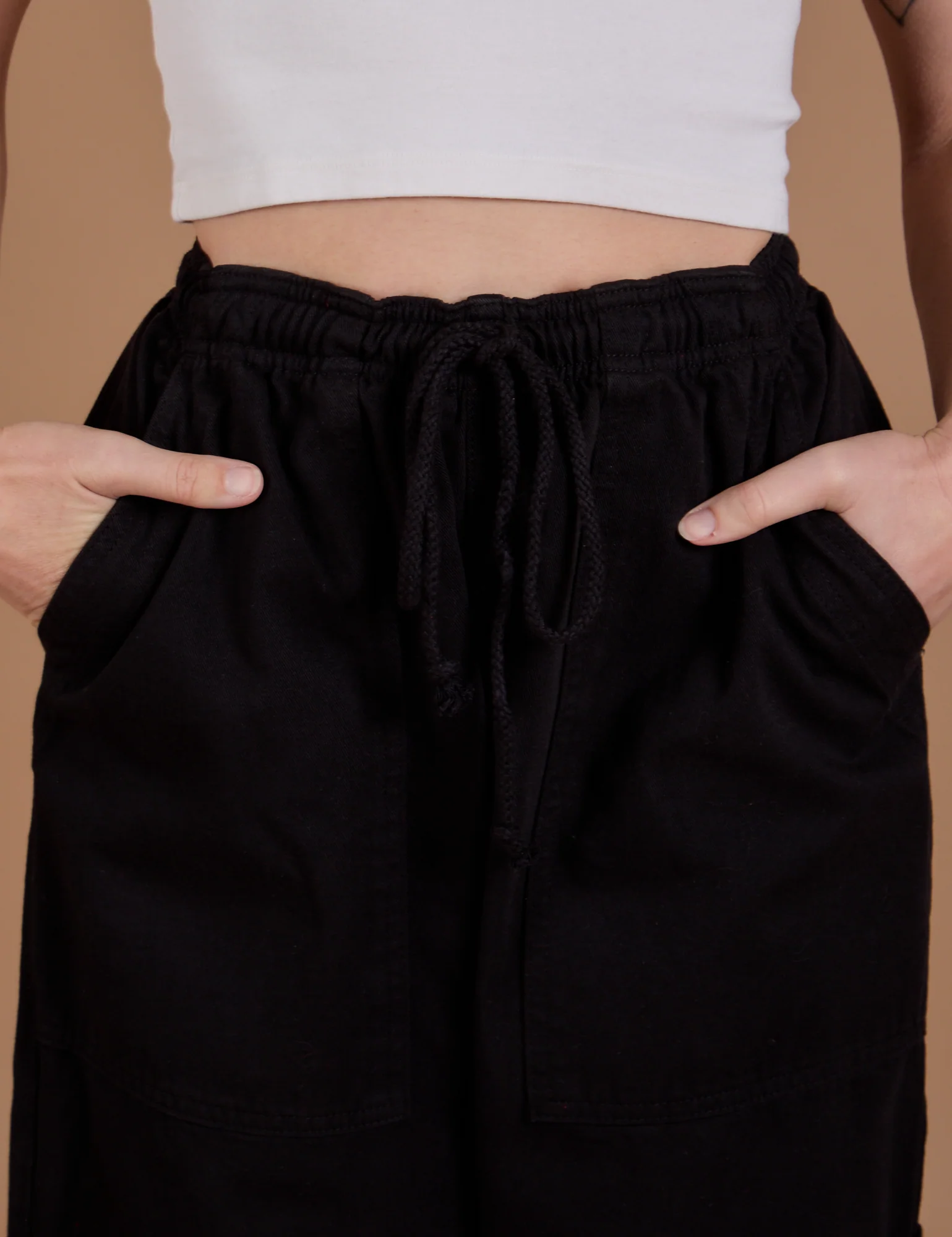 Drop Pocket Cargo Pants - Basic Black - Image 4