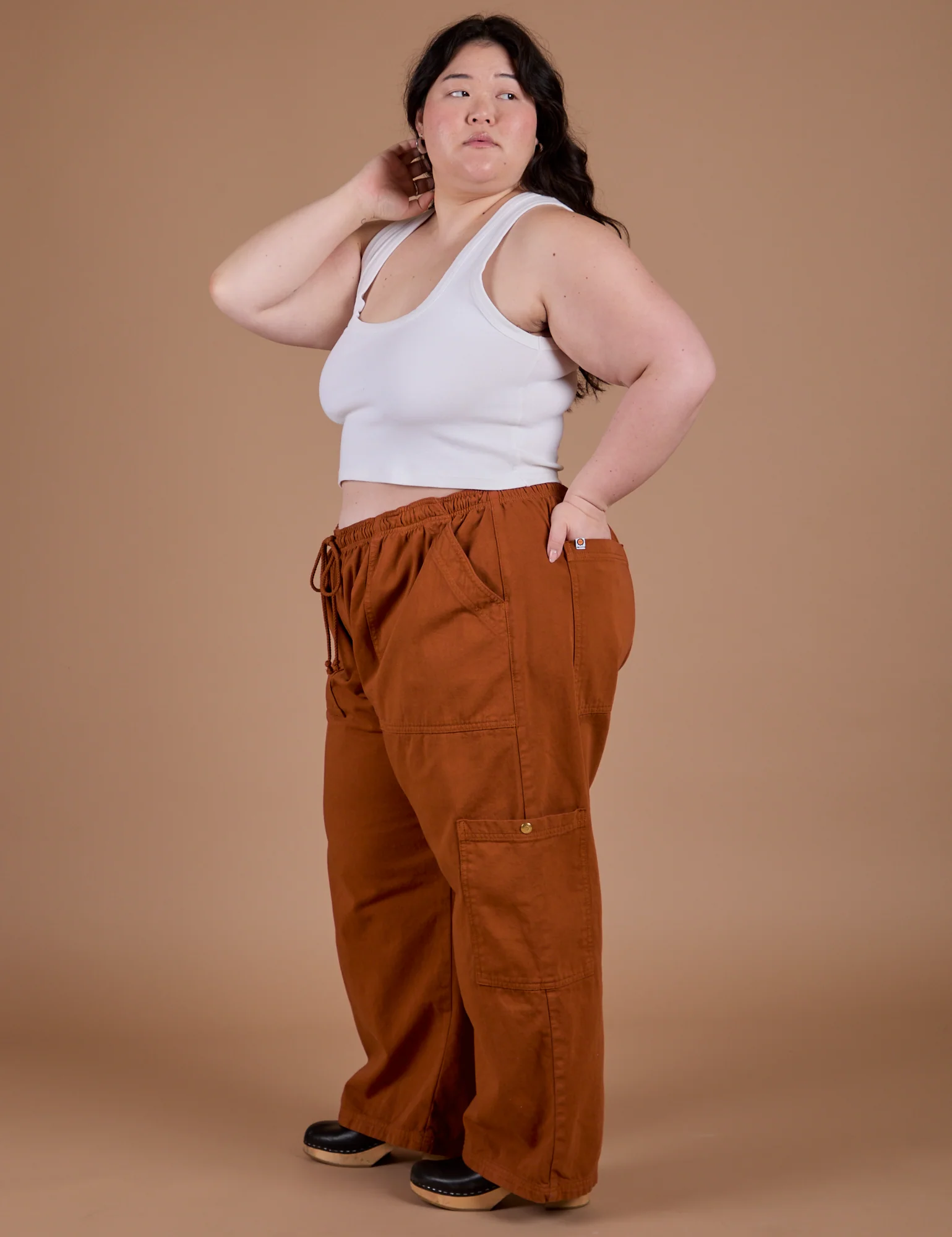 Drop Pocket Cargo Pants - Burnt Terracotta - Image 4