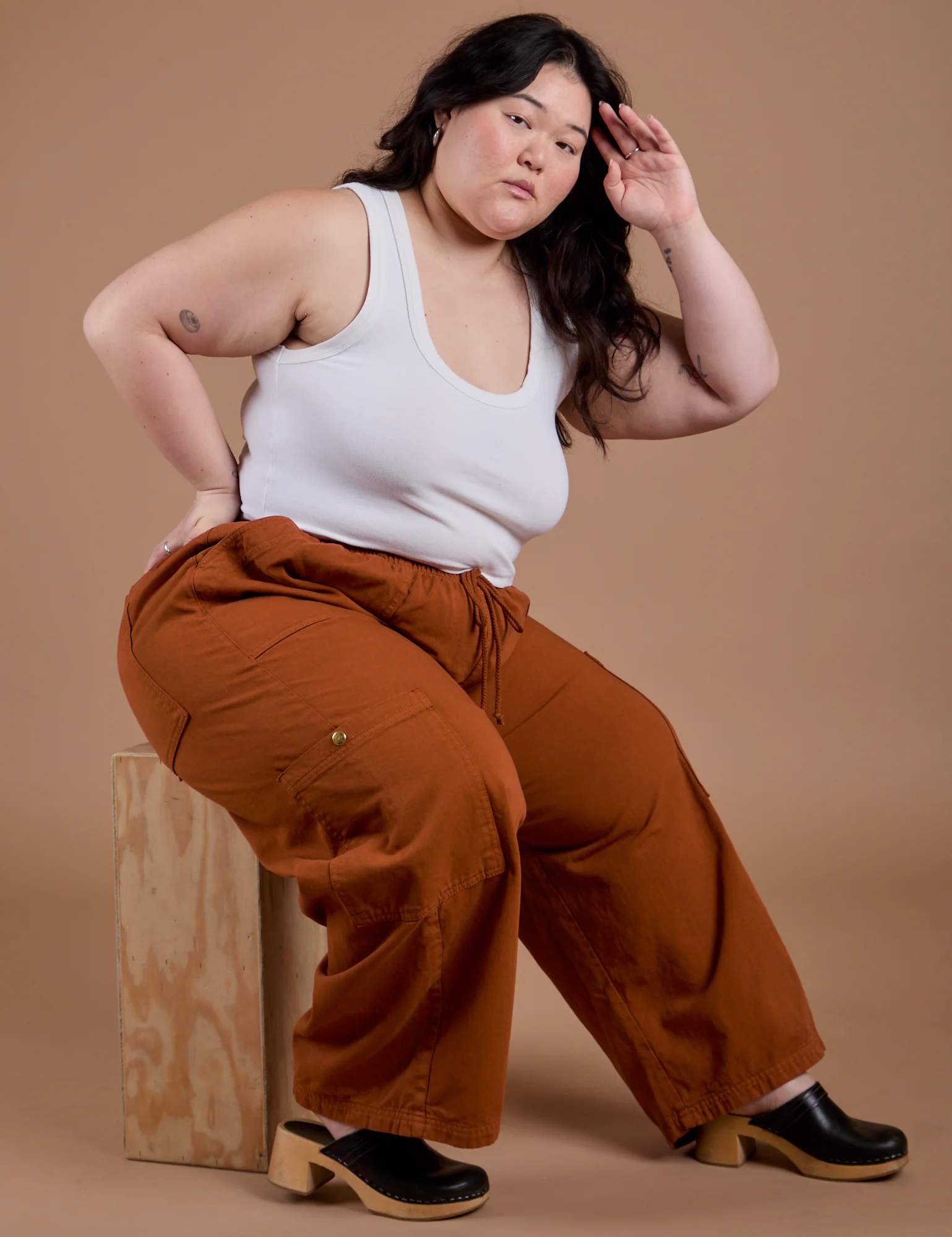 Drop Pocket Cargo Pants - Burnt Terracotta - Image 7
