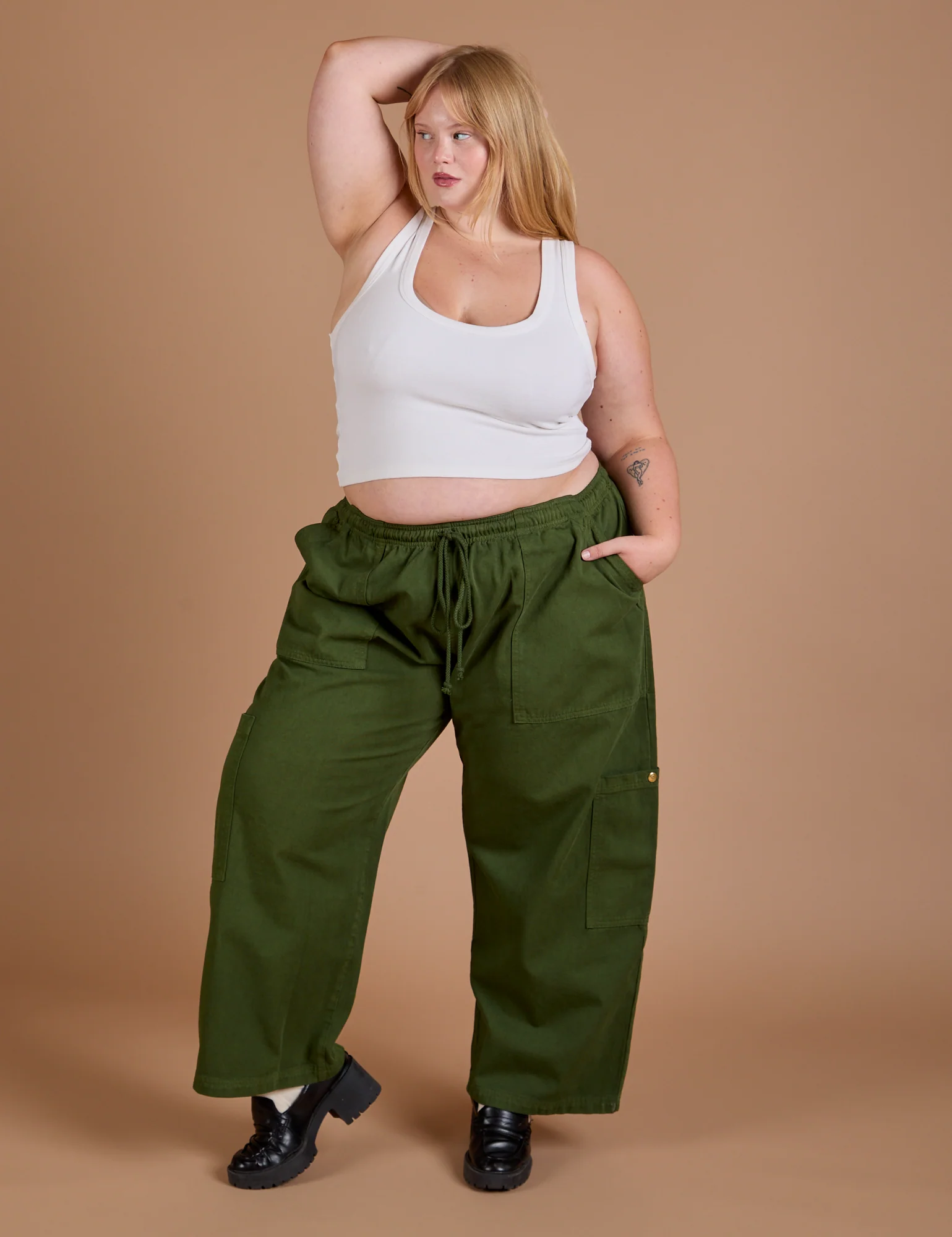 Drop Pocket Cargo Pants - Evergreen - Image 12