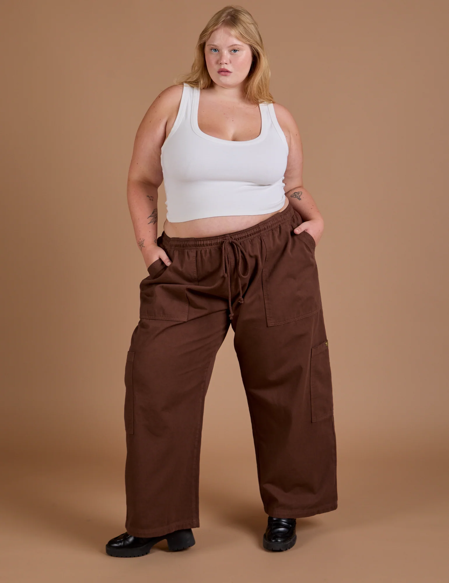 Drop Pocket Cargo Pants - Fudgesicle Brown - Image 10