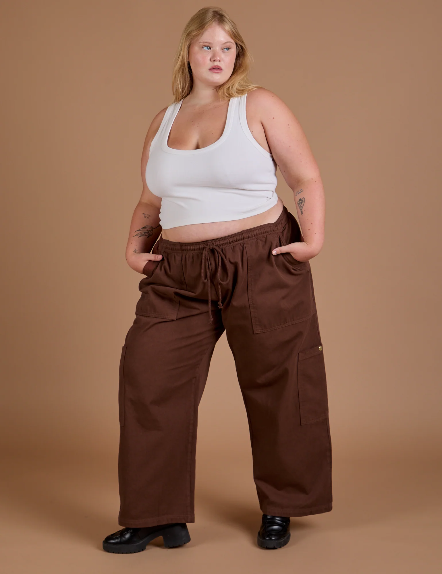 Drop Pocket Cargo Pants - Fudgesicle Brown - Image 11