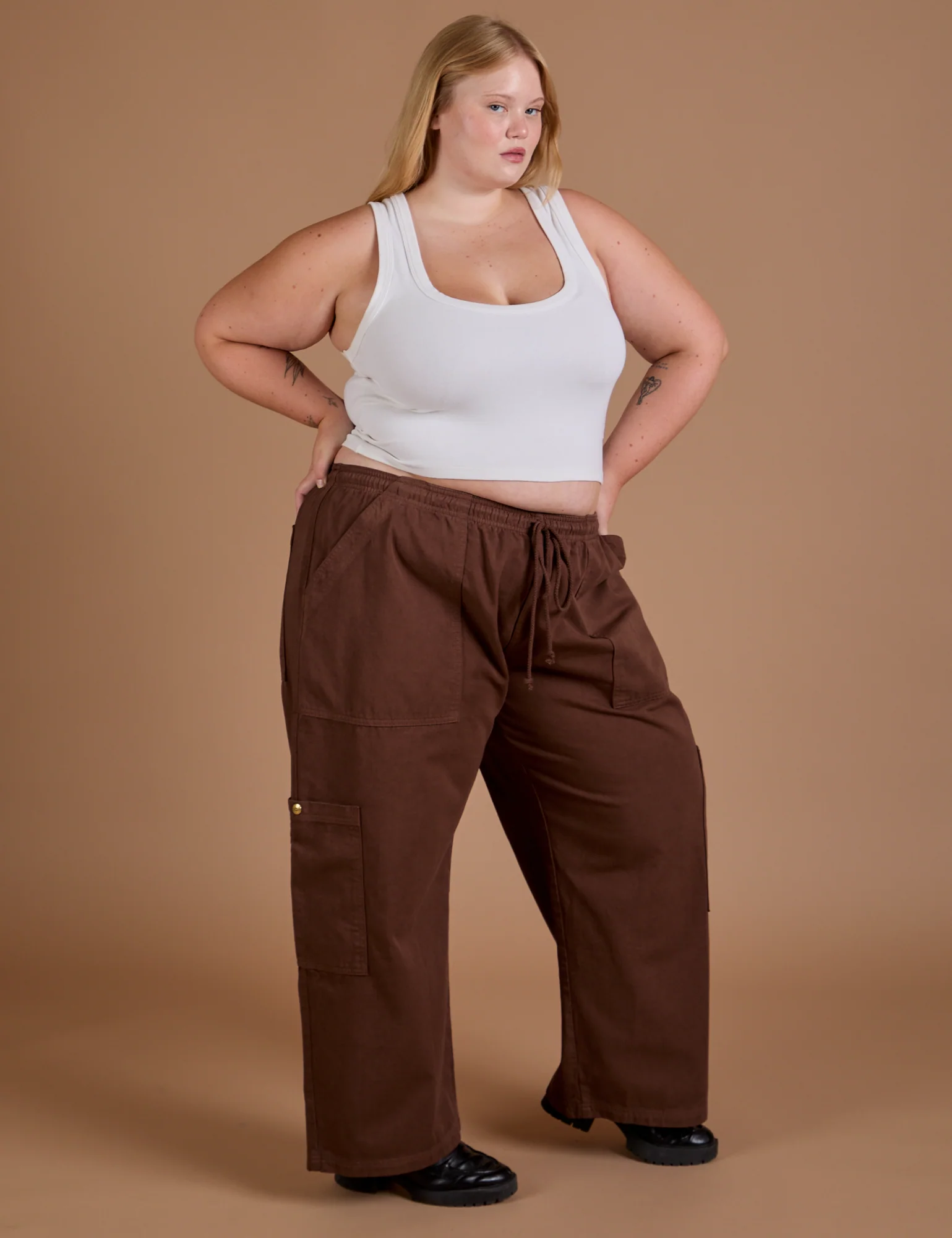 Drop Pocket Cargo Pants - Fudgesicle Brown - Image 15