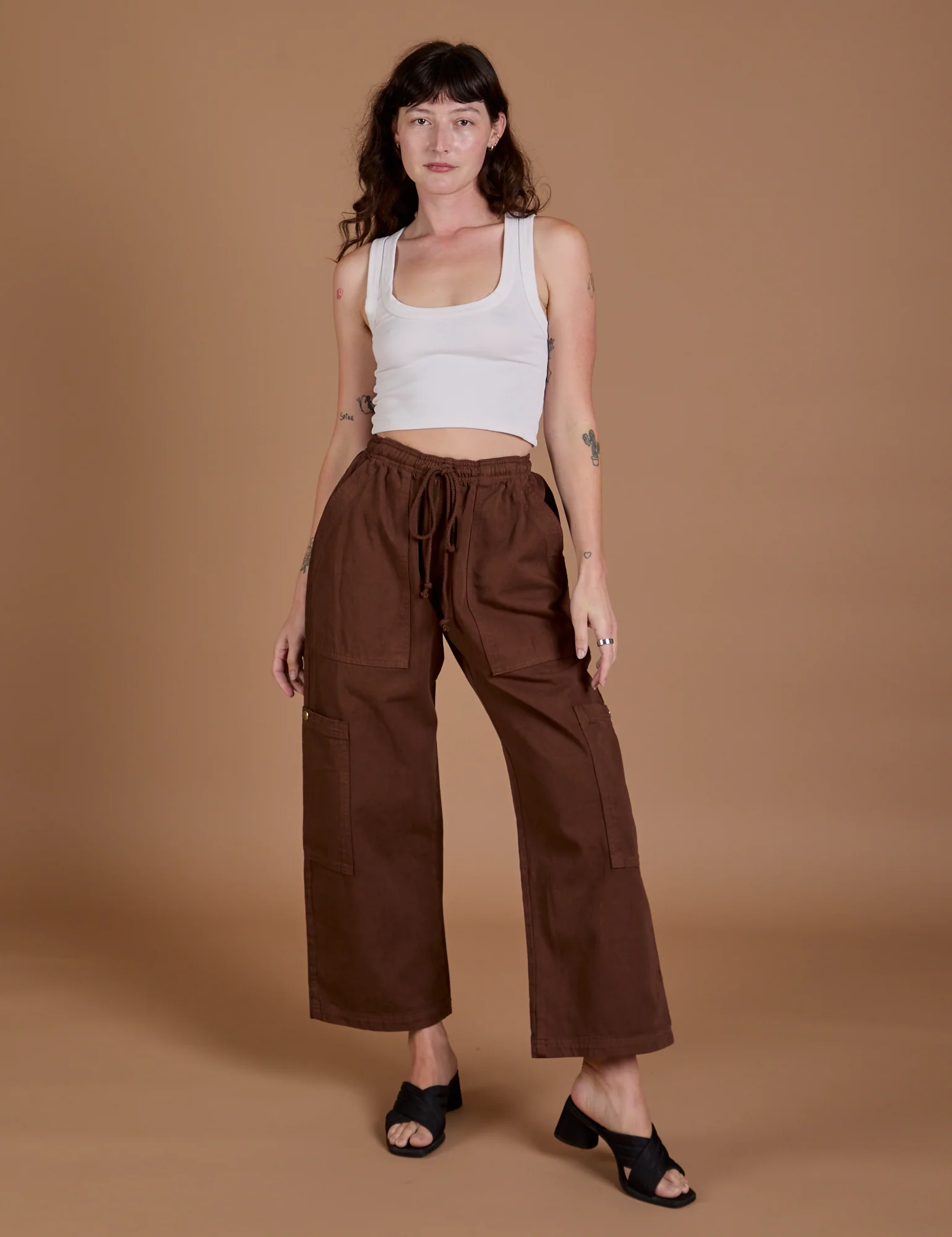 Drop Pocket Cargo Pants - Fudgesicle Brown - Image 17