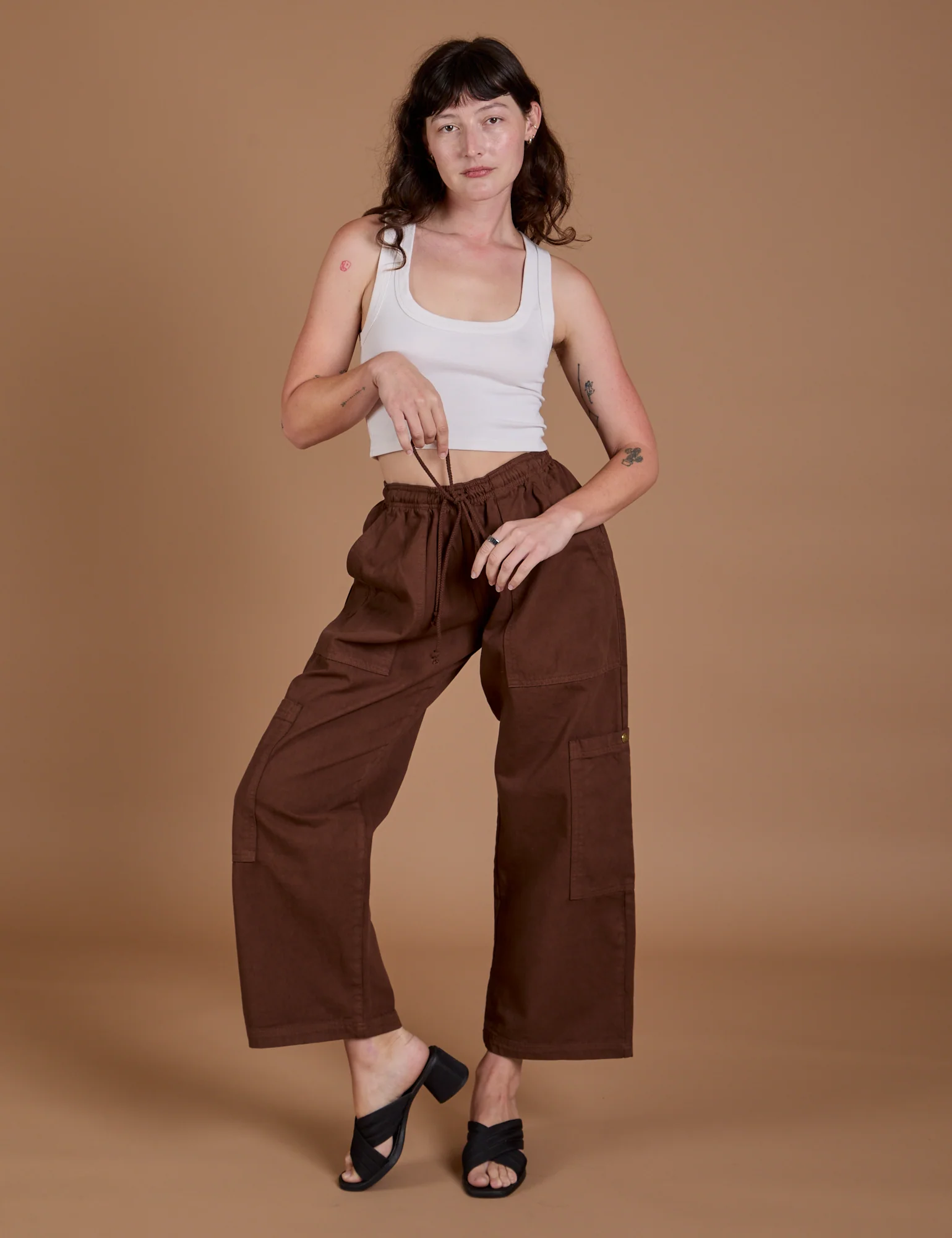 Drop Pocket Cargo Pants - Fudgesicle Brown - Image 19