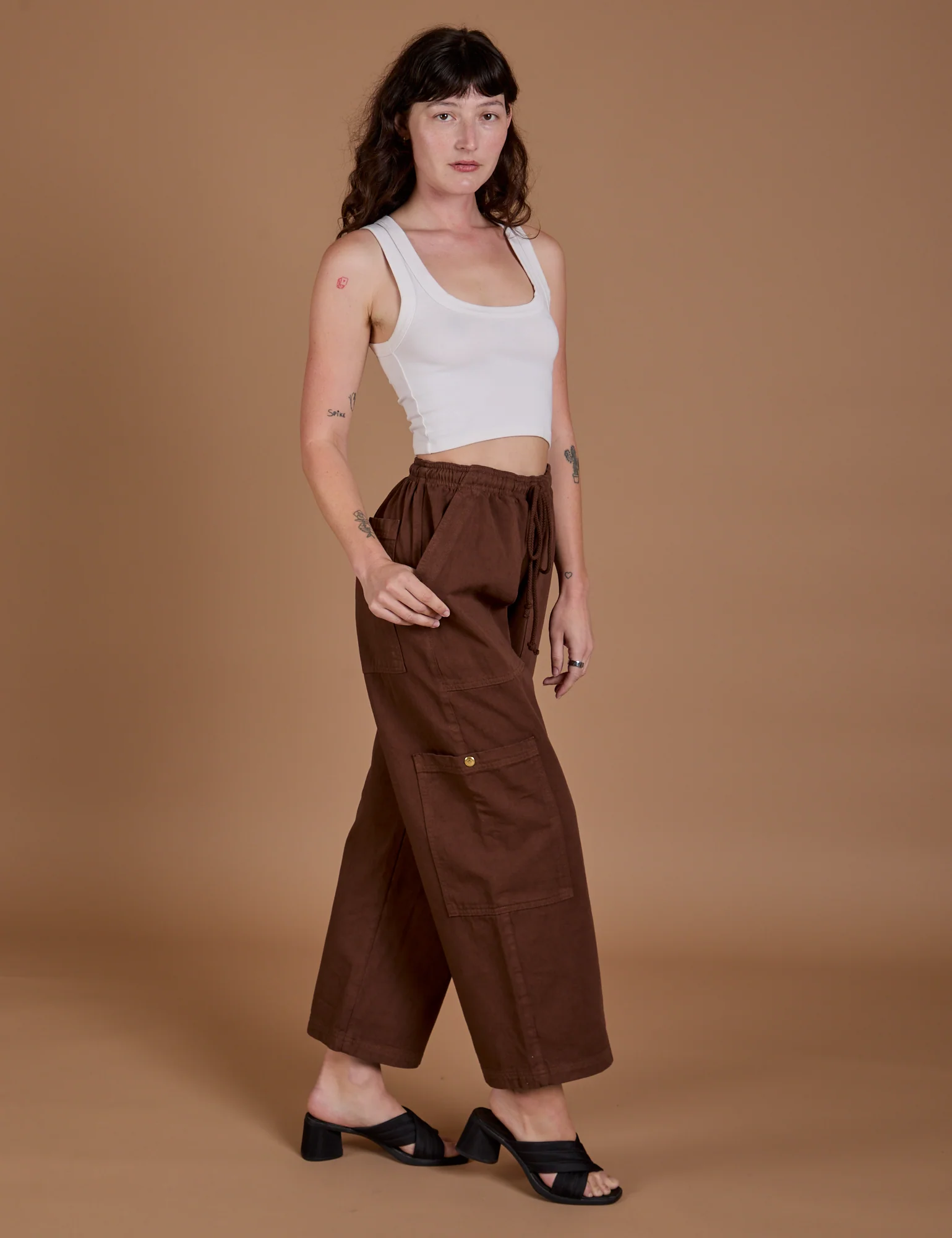 Drop Pocket Cargo Pants - Fudgesicle Brown - Image 20