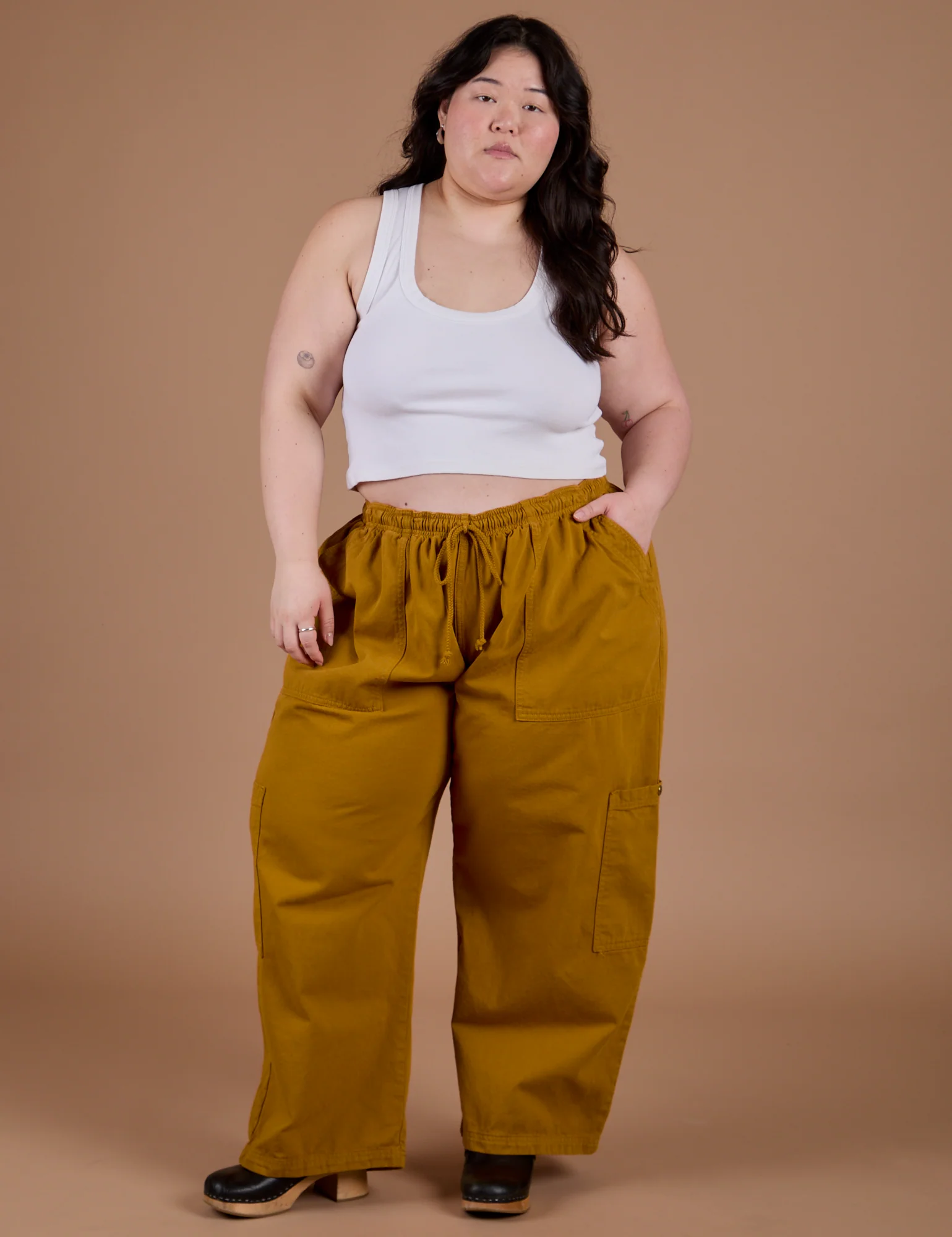 Drop Pocket Cargo Pants - Spicy Mustard - Image 13