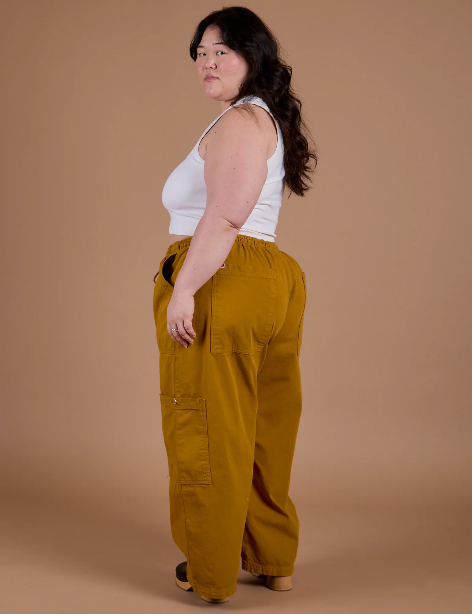 Drop Pocket Cargo Pants - Spicy Mustard - Image 15