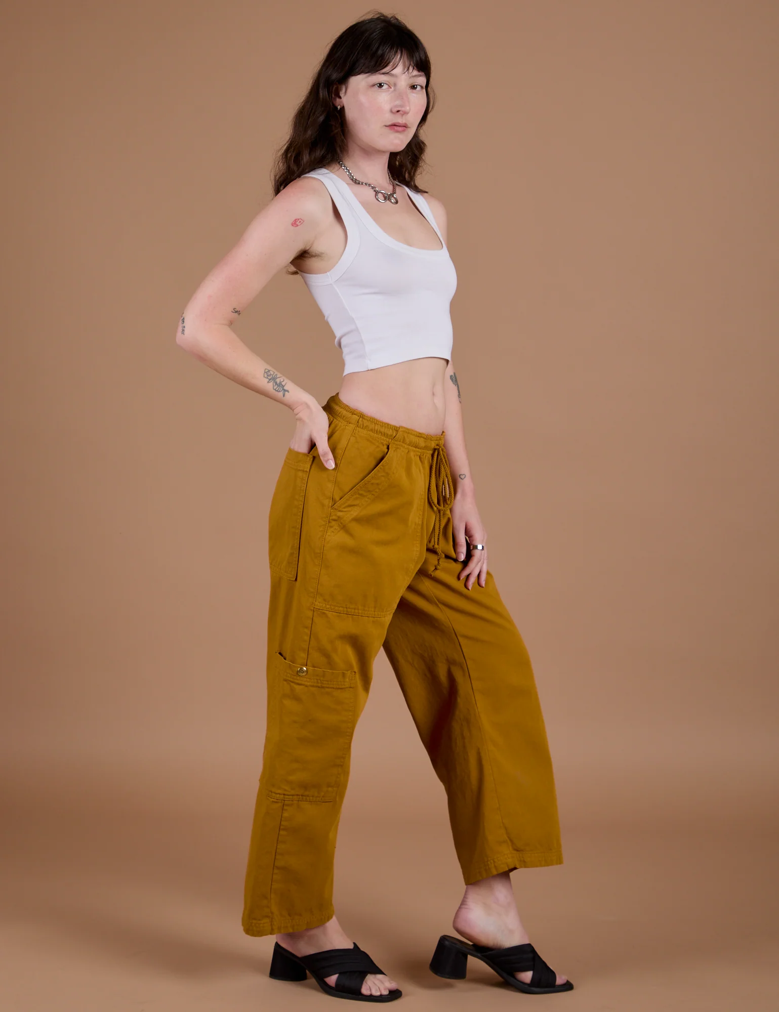 Drop Pocket Cargo Pants - Spicy Mustard - Image 6