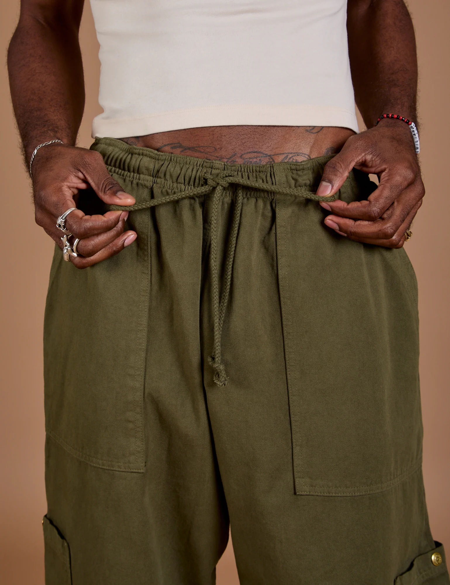 Drop Pocket Cargo Pants - Surplus Green - Image 13