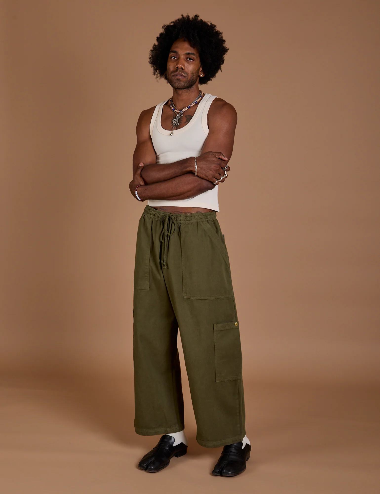 Drop Pocket Cargo Pants - Surplus Green - Image 14