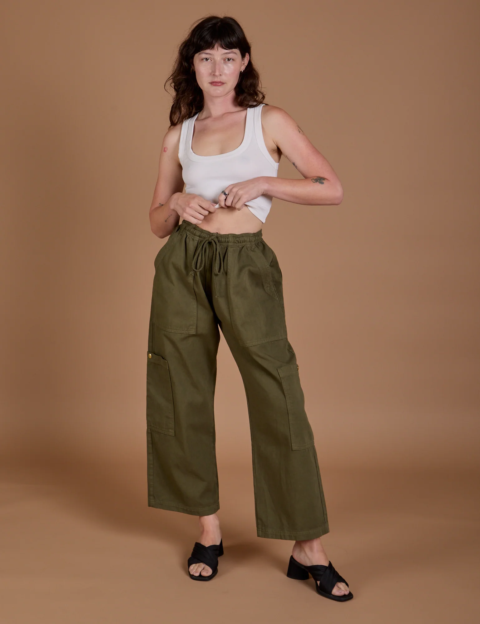 Drop Pocket Cargo Pants - Surplus Green - Image 20