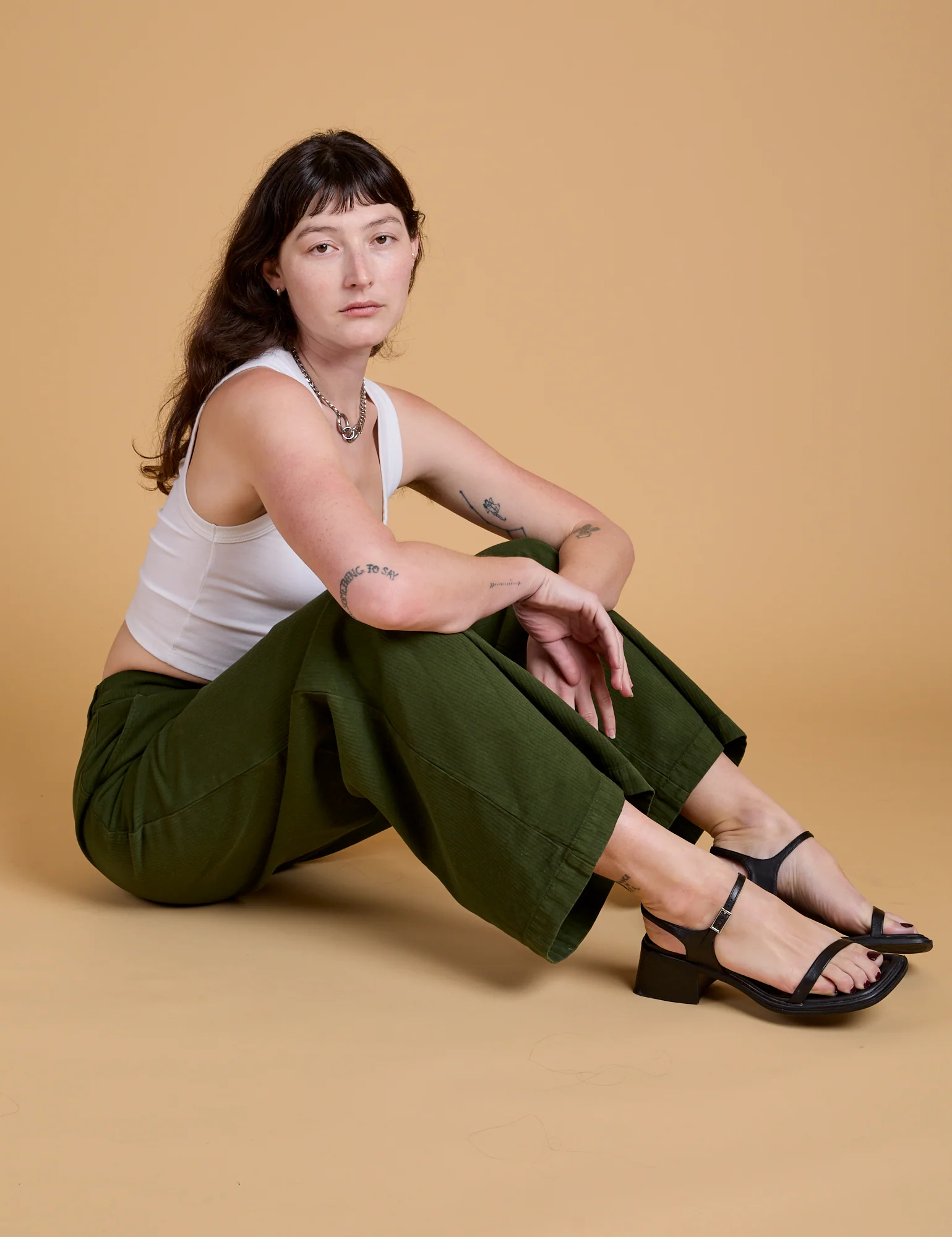 Heritage Wide Leg Trousers - Evergreen *FINAL SALE* - Image 10