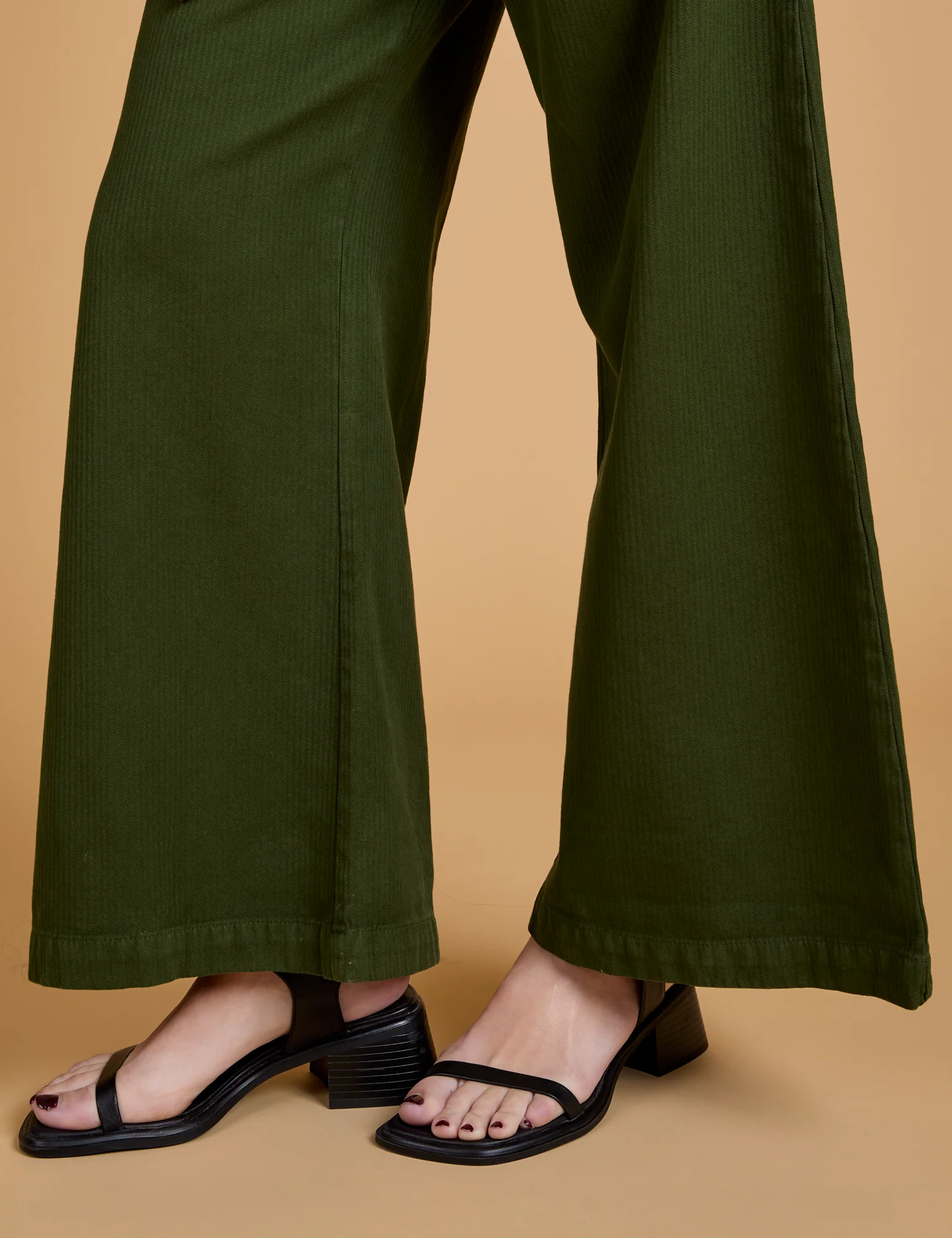 Heritage Wide Leg Trousers - Evergreen *FINAL SALE* - Image 6