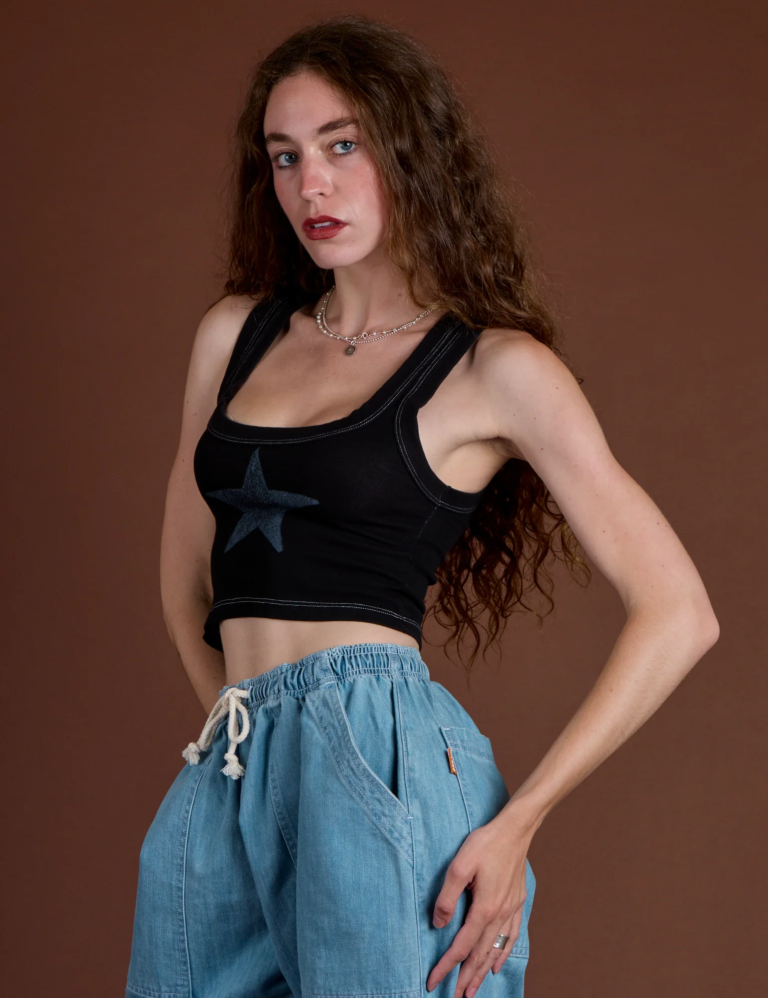 Icon Cropped Tank - Black Star - Image 19