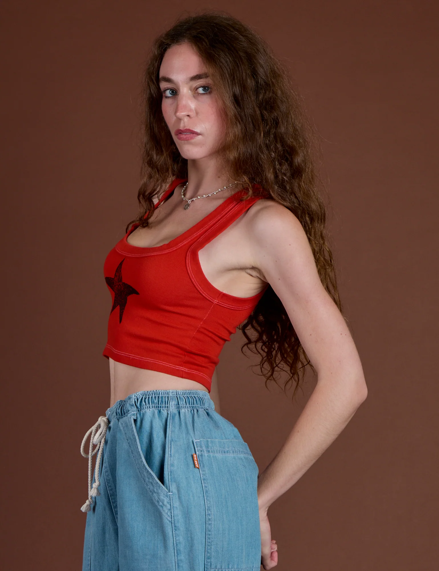 Icon Cropped Tank - Red Star - Image 5
