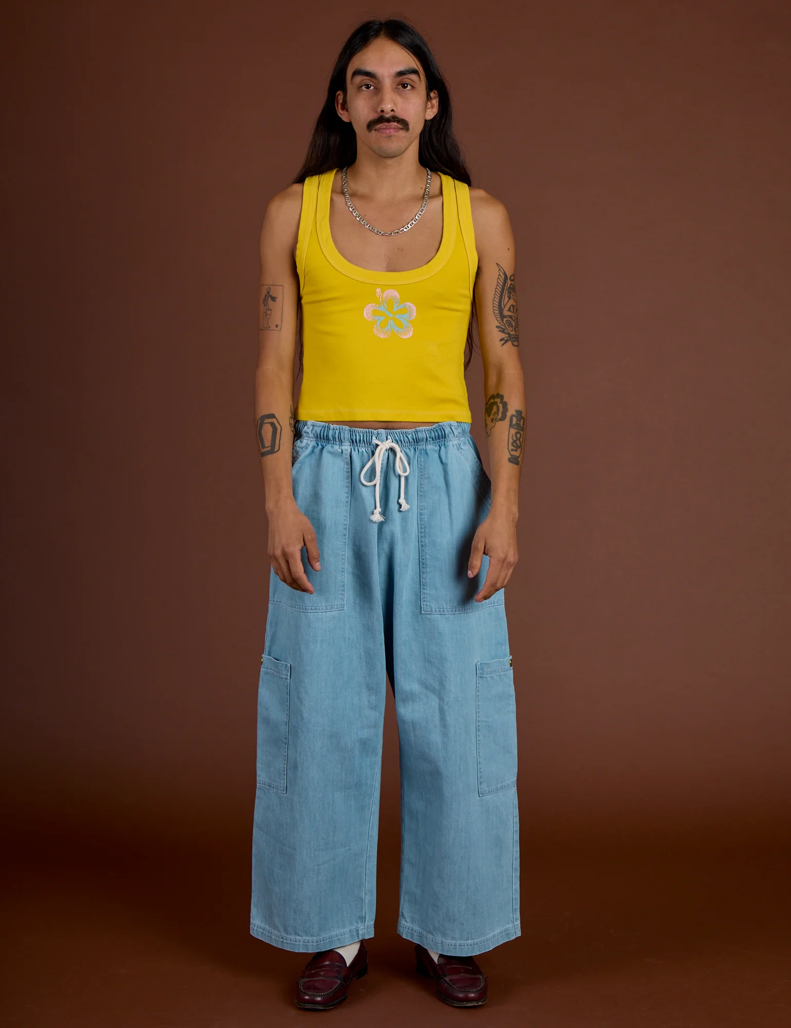 Icon Cropped Tank - Yellow Hibiscus - Image 11