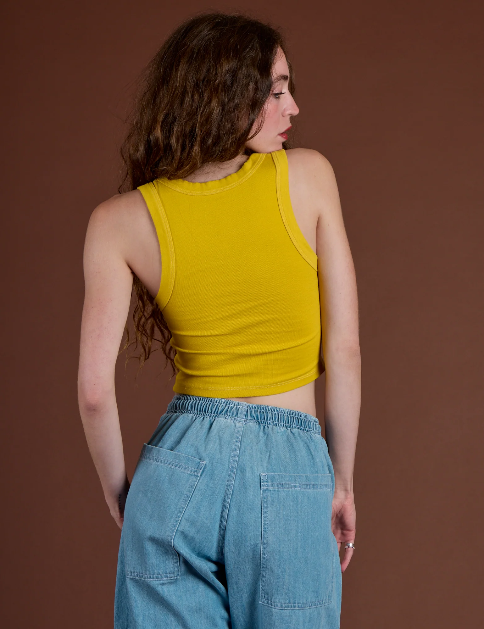 Icon Cropped Tank - Yellow Hibiscus - Image 19