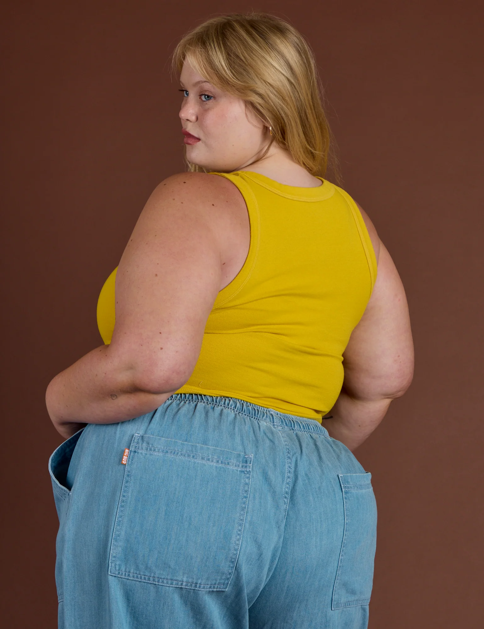 Icon Cropped Tank - Yellow Hibiscus - Image 7