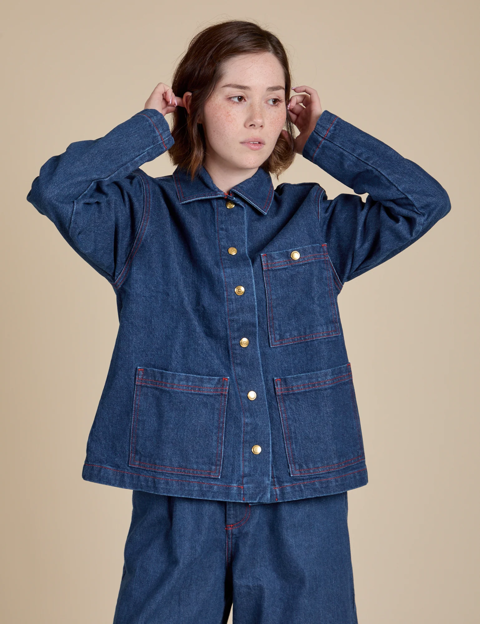 Indigo Denim Work Jacket - Dark Wash - Image 15