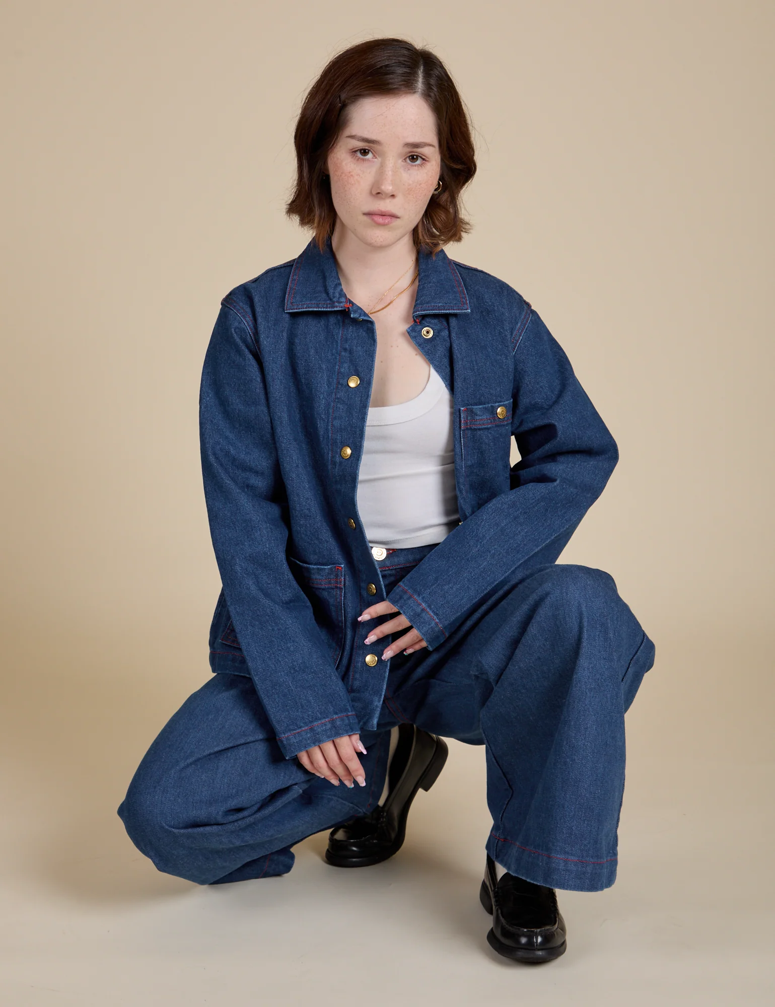 Indigo Denim Work Jacket - Dark Wash - Image 17