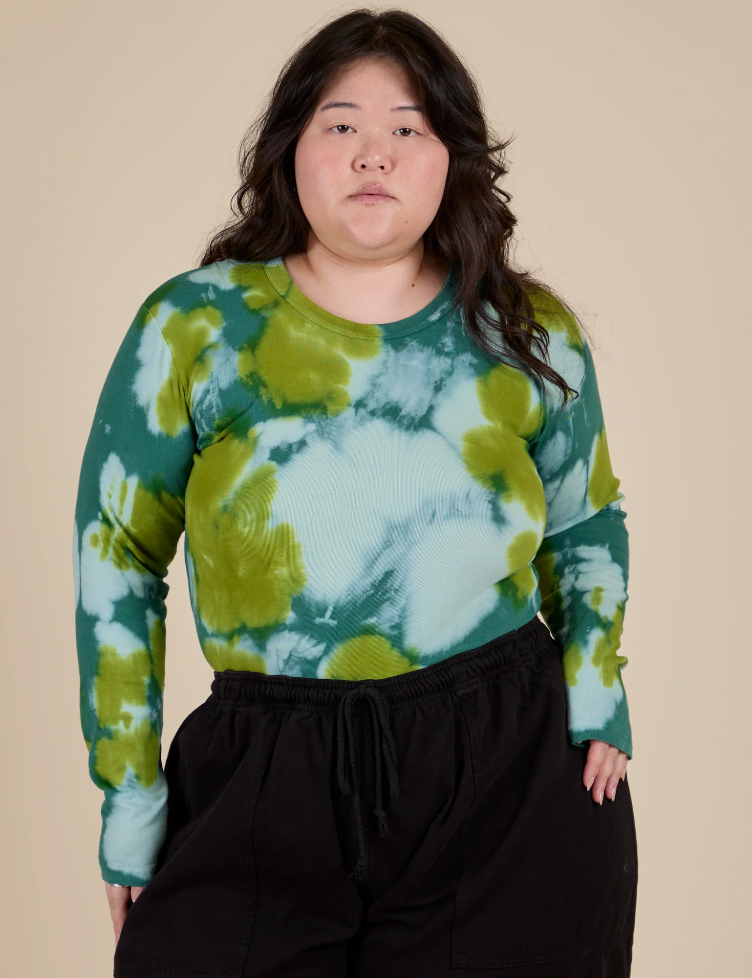 Long Sleeve Baby Tee - Green Magic Waters - Image 12