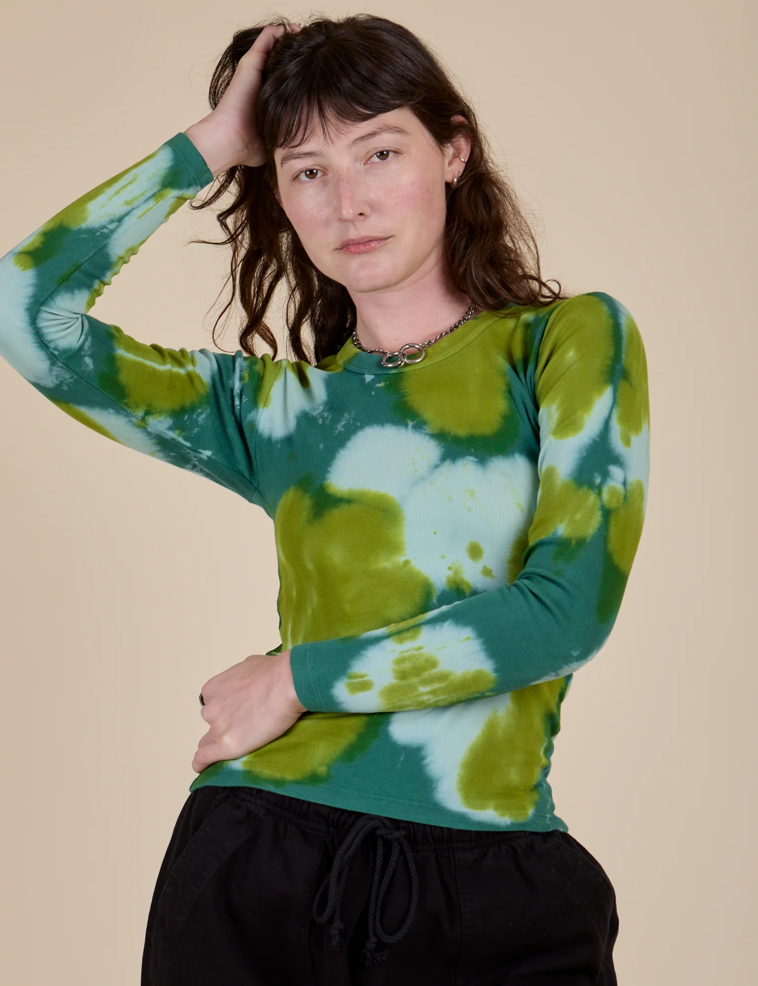 Long Sleeve Baby Tee - Green Magic Waters - Image 3