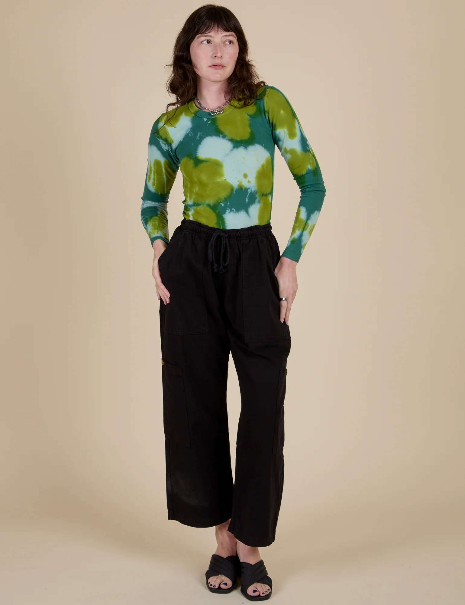 Long Sleeve Baby Tee - Green Magic Waters - Image 5