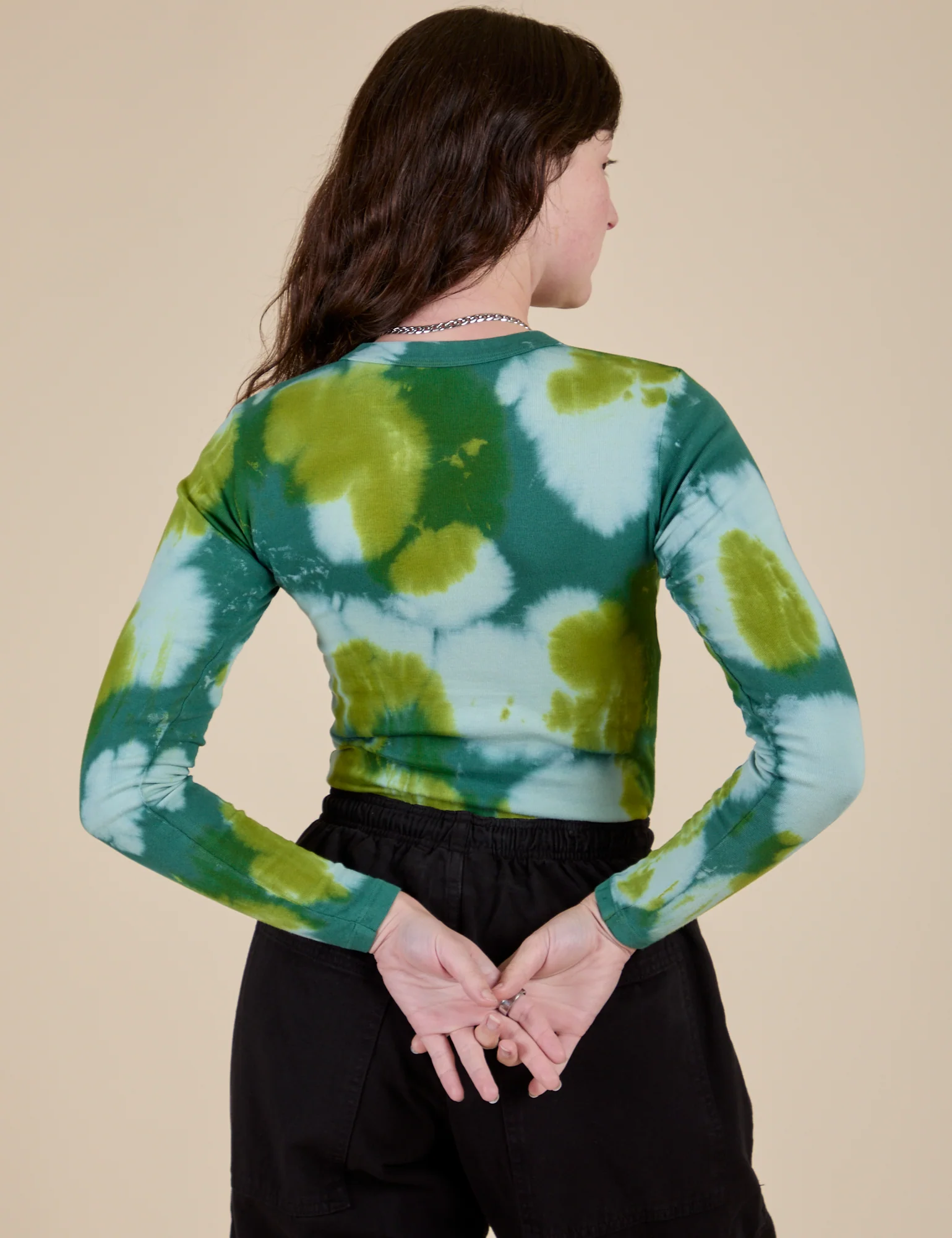 Long Sleeve Baby Tee - Green Magic Waters - Image 8