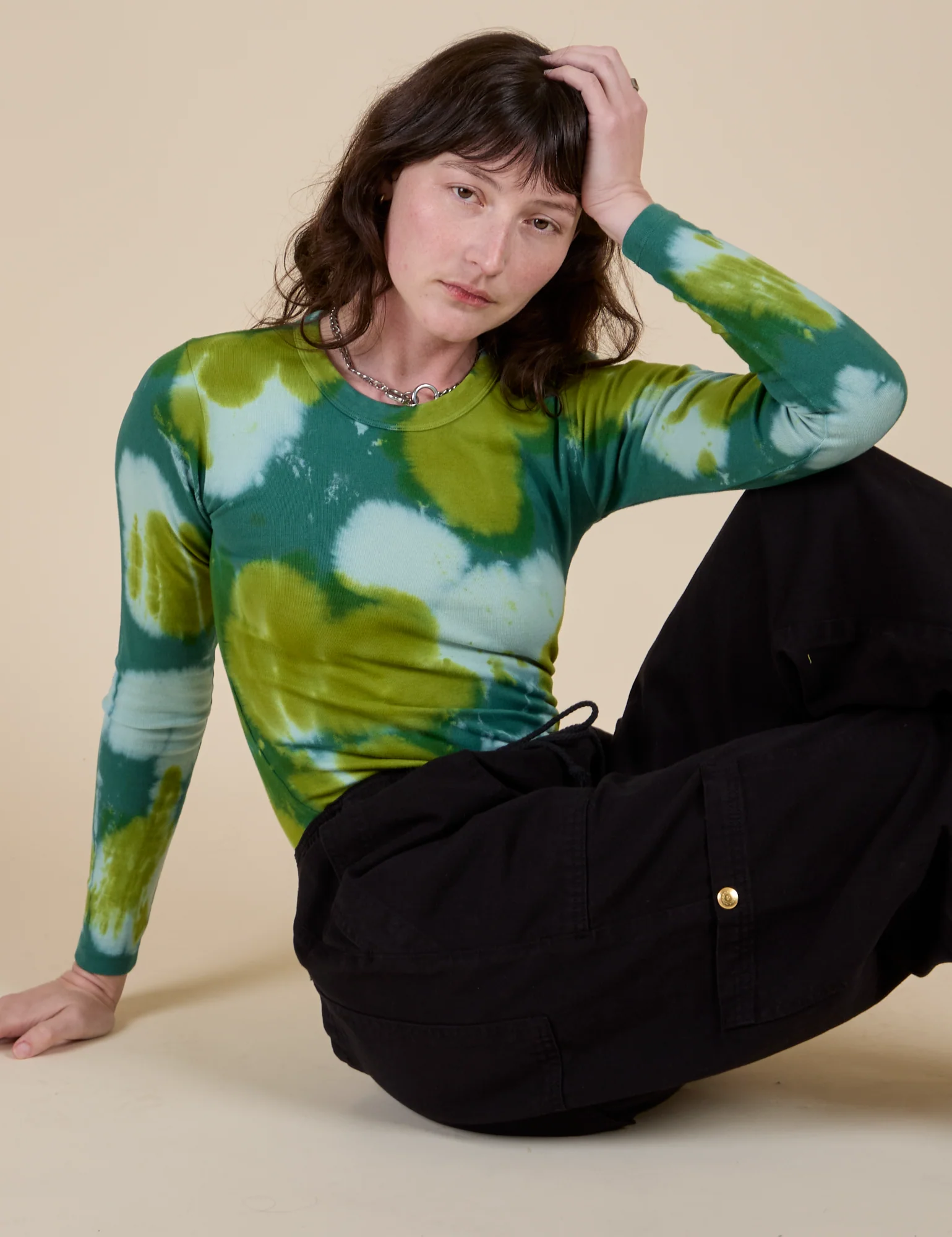 Long Sleeve Baby Tee - Green Magic Waters - Image 9